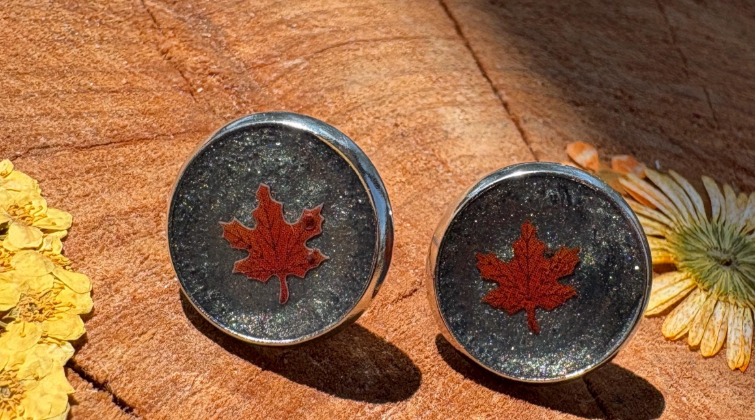 Fall Leaf Earrings Resin Studs Set | Autumn Jewelry Gift Earrings Consecrated Jewelry Co.