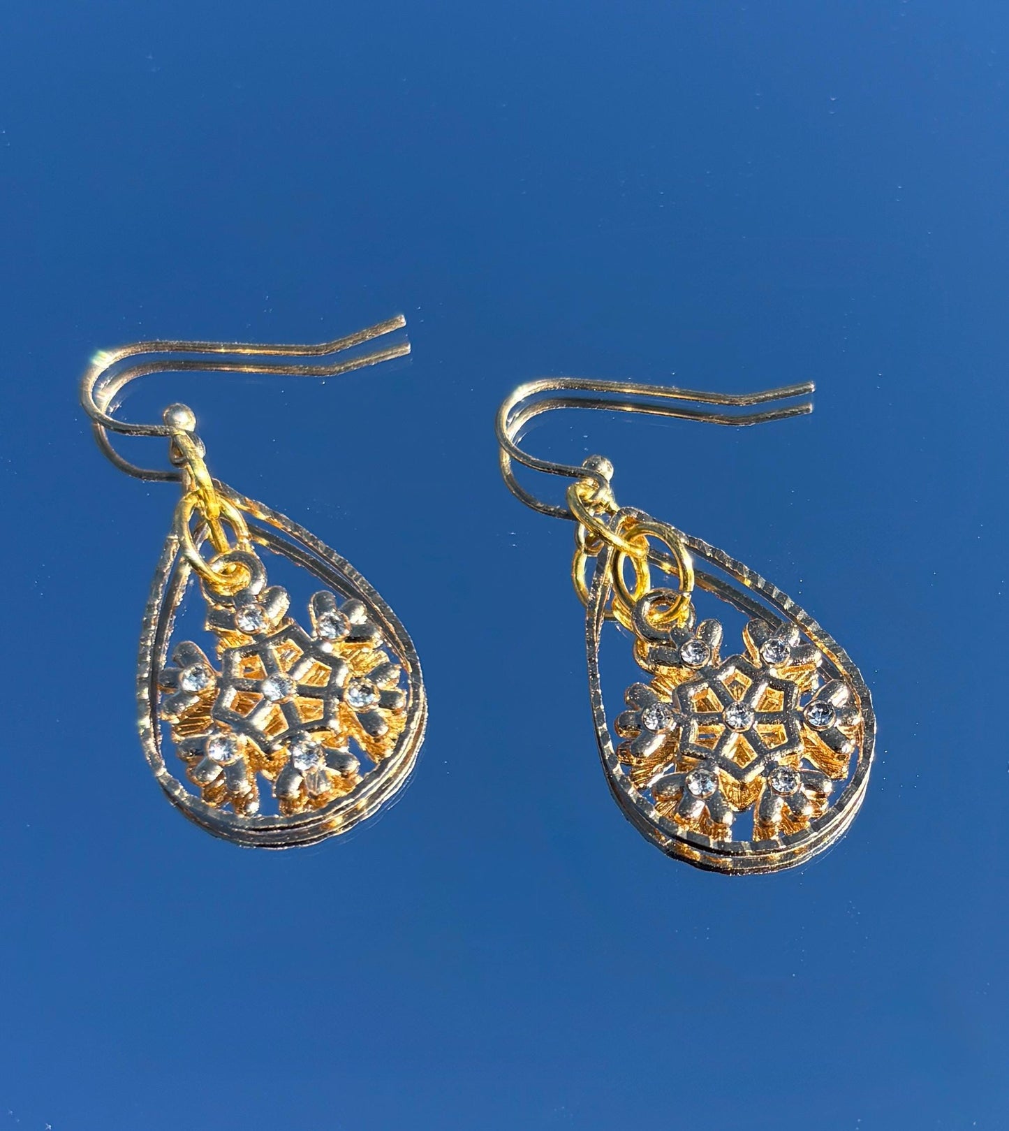 Gold Leaf Pendant Necklace | Diamond Frame Clear Resin Earrings Consecrated Jewelry Co.