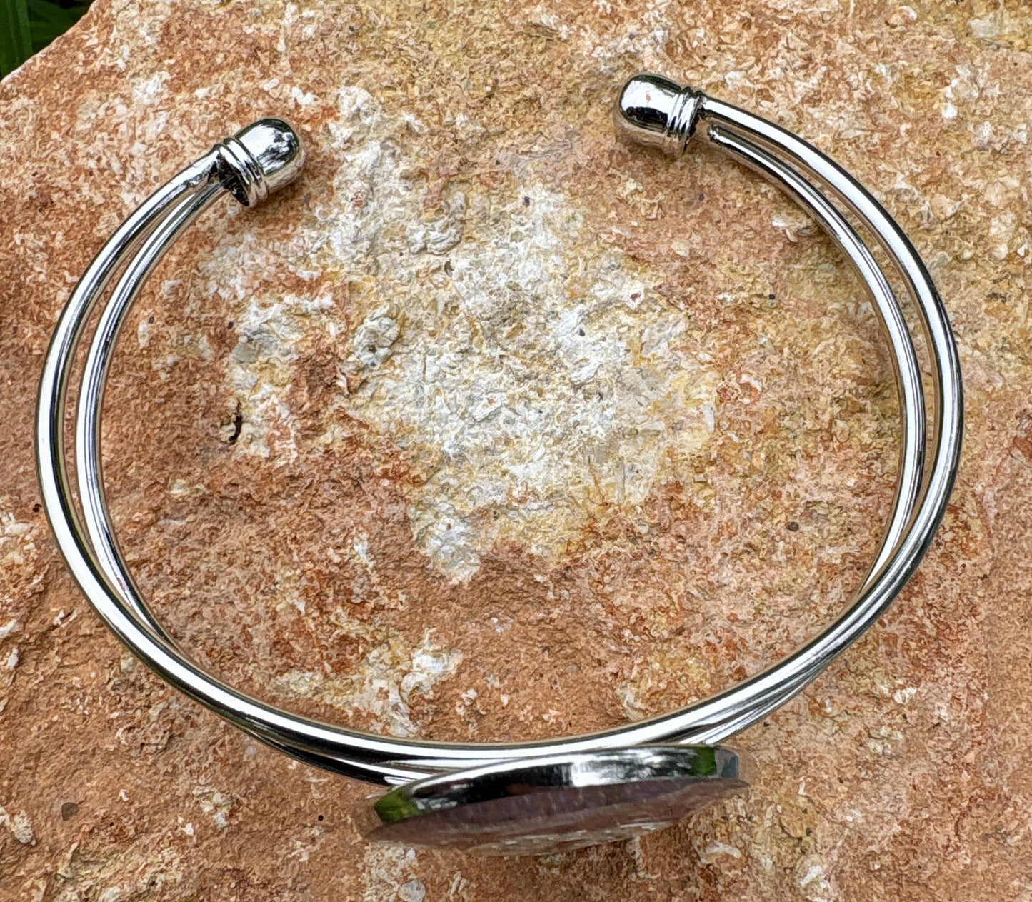 Handmade Pink Resin Cross Bracelet, Silver Tone Open Cuff Bracelet, Faith Inspired Christian Jewelry, Heart Bracelet Gift