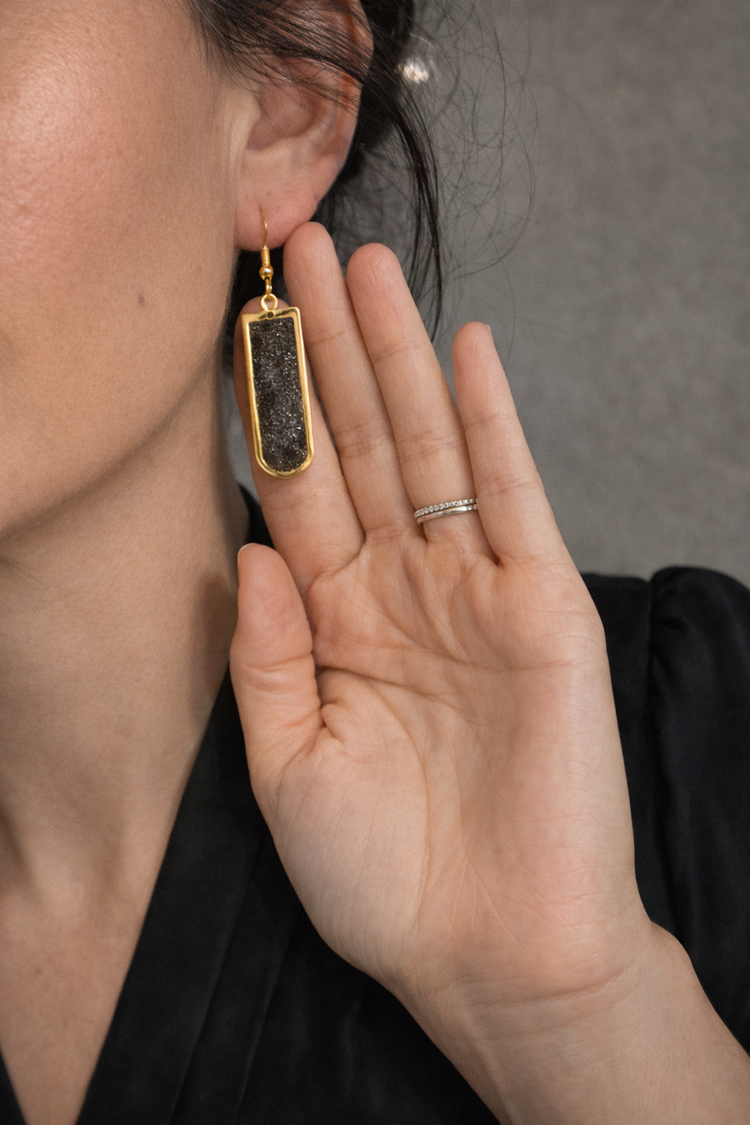 Gold Dangle Earrings - Handcrafted Fishhook Jewelry