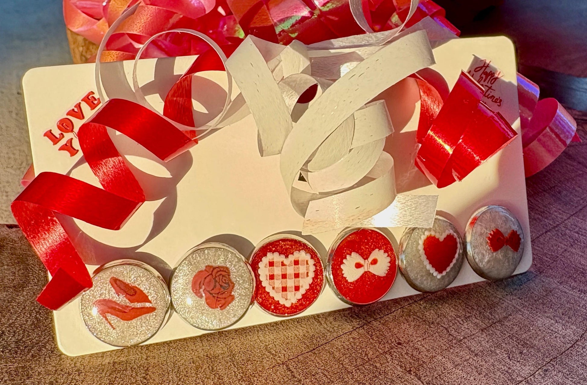 Valentine Stud Earrings Set of 3 | Red White Heart Studs | Bow & Rose Earrings | Handmade Valentine Jewelry | Love Gift for Her Earrings Consecrated Jewelry Co.