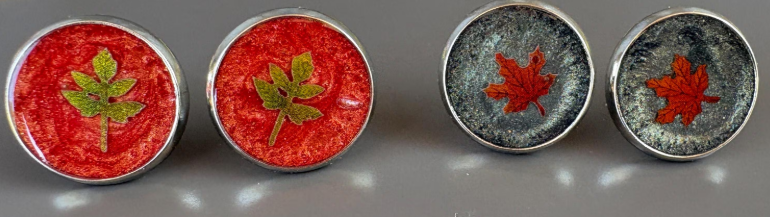 Fall Leaf Earrings Resin Studs Set | Autumn Jewelry Gift Earrings Consecrated Jewelry Co.