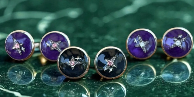 Cross Stud Earring | Star Stud Earring | Purple Stud Earring | Black Stud Earrings | Christian Cross Earring | Jesus Cross Gem Faith Studs Earrings Consecrated Jewelry Co.
