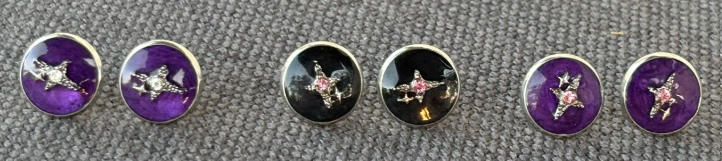 Cross Stud Earring | Star Stud Earring | Purple Stud Earring | Black Stud Earrings | Christian Cross Earring | Jesus Cross Gem Faith Studs Earrings Consecrated Jewelry Co.