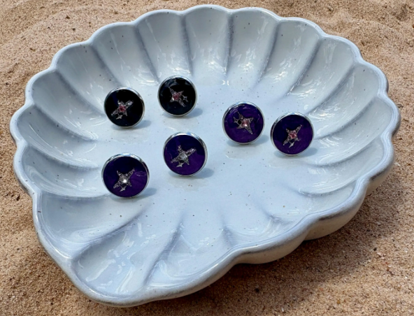 Cross Stud Earring | Star Stud Earring | Purple Stud Earring | Black Stud Earrings | Christian Cross Earring | Jesus Cross Gem Faith Studs Earrings Consecrated Jewelry Co.