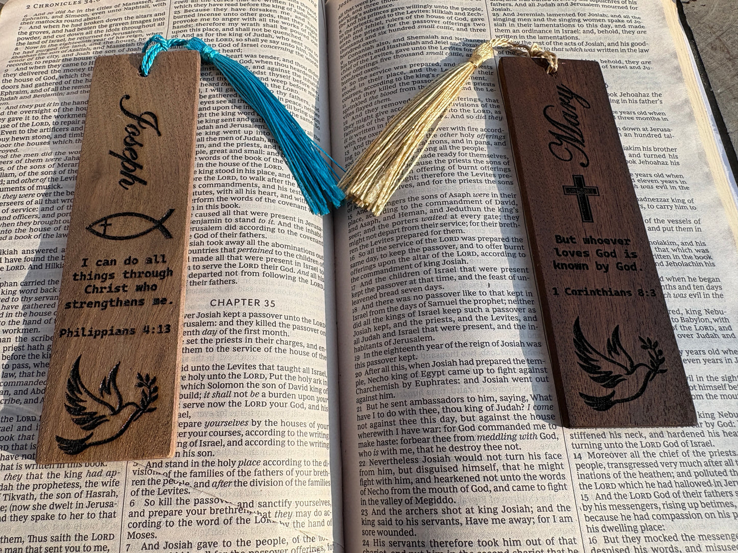 Personalized Christian Bookmark | Custom Engraved Wooden Bible Bookmark Bookmarks Consecrated Jewelry Co.