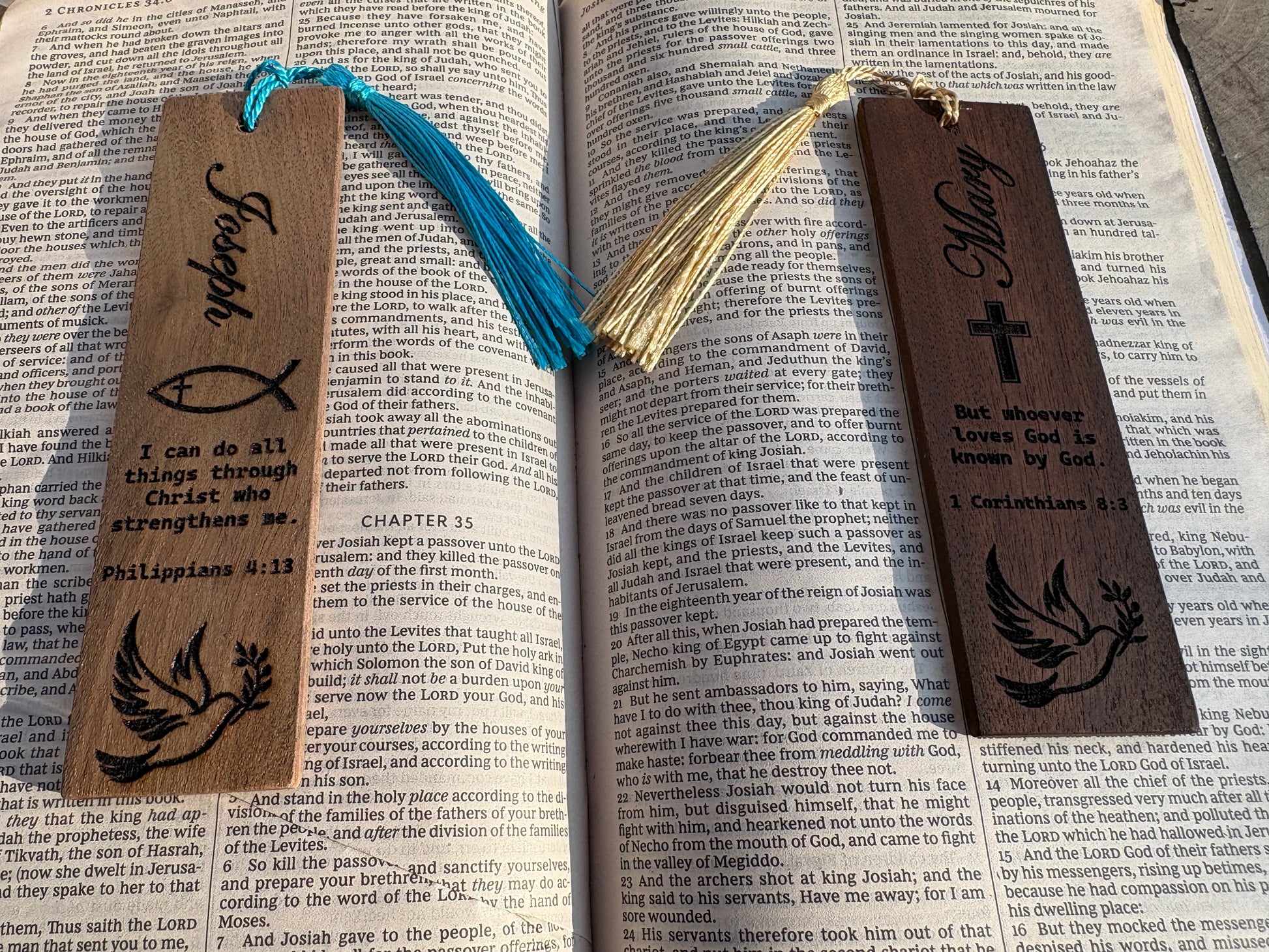 Personalized Christian Bookmark | Custom Engraved Wooden Bible Bookmark Bookmarks Consecrated Jewelry Co.