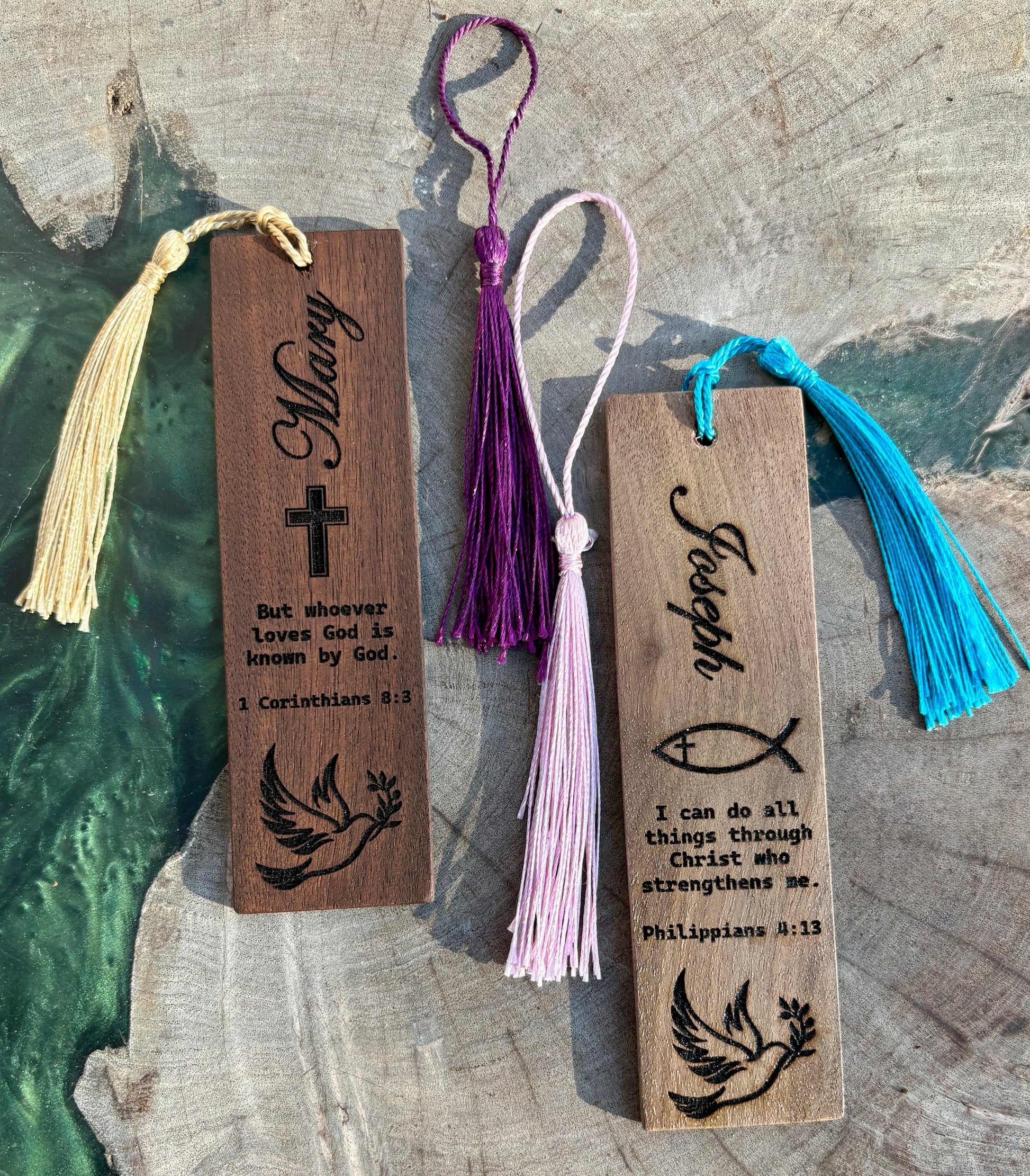 Personalized Christian Bookmark | Custom Engraved Wooden Bible Bookmark Bookmarks Consecrated Jewelry Co.