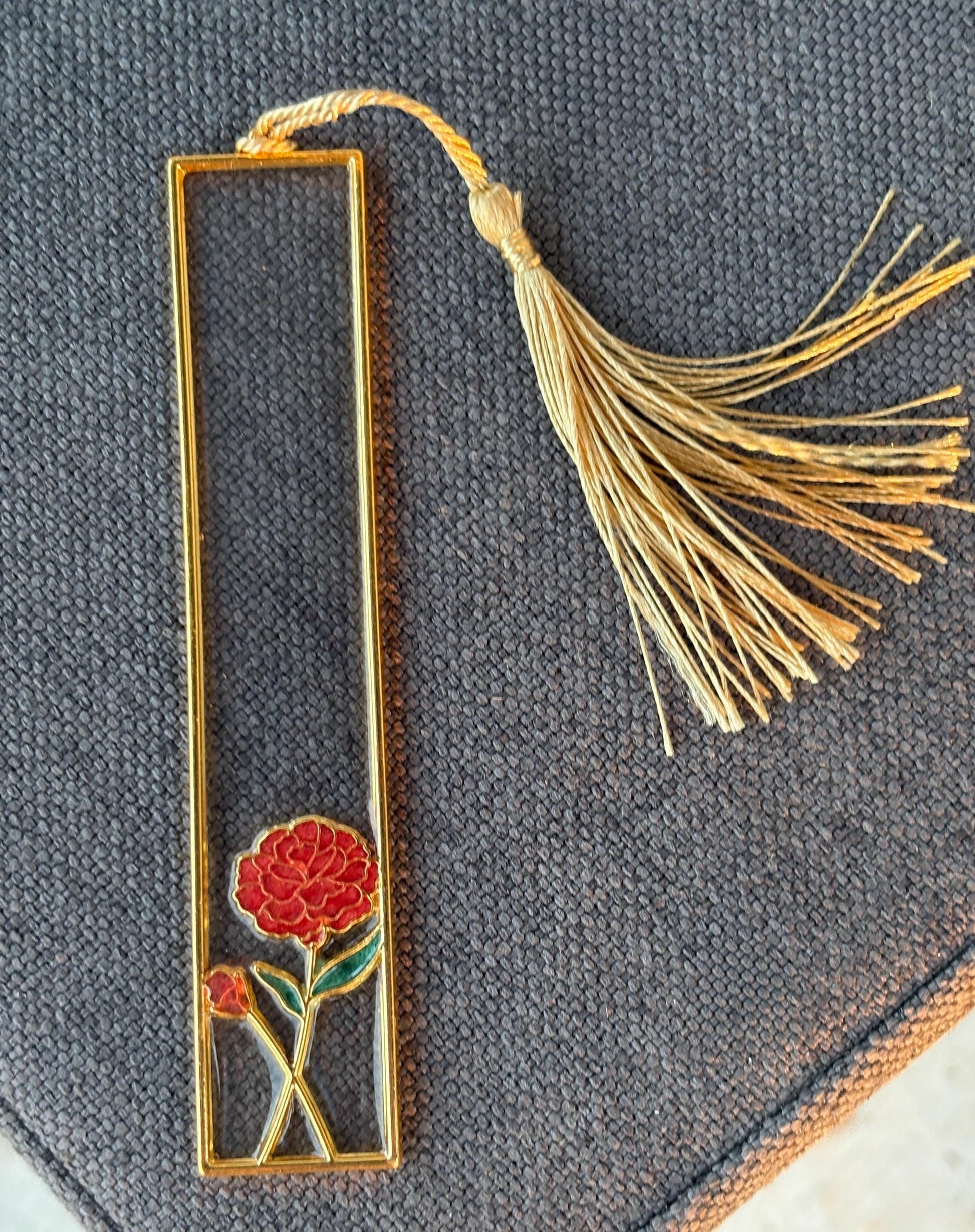 Red Rose Resin Bookmark | Gold Frame with Tassel Bookmarks Consecrated Jewelry Co.