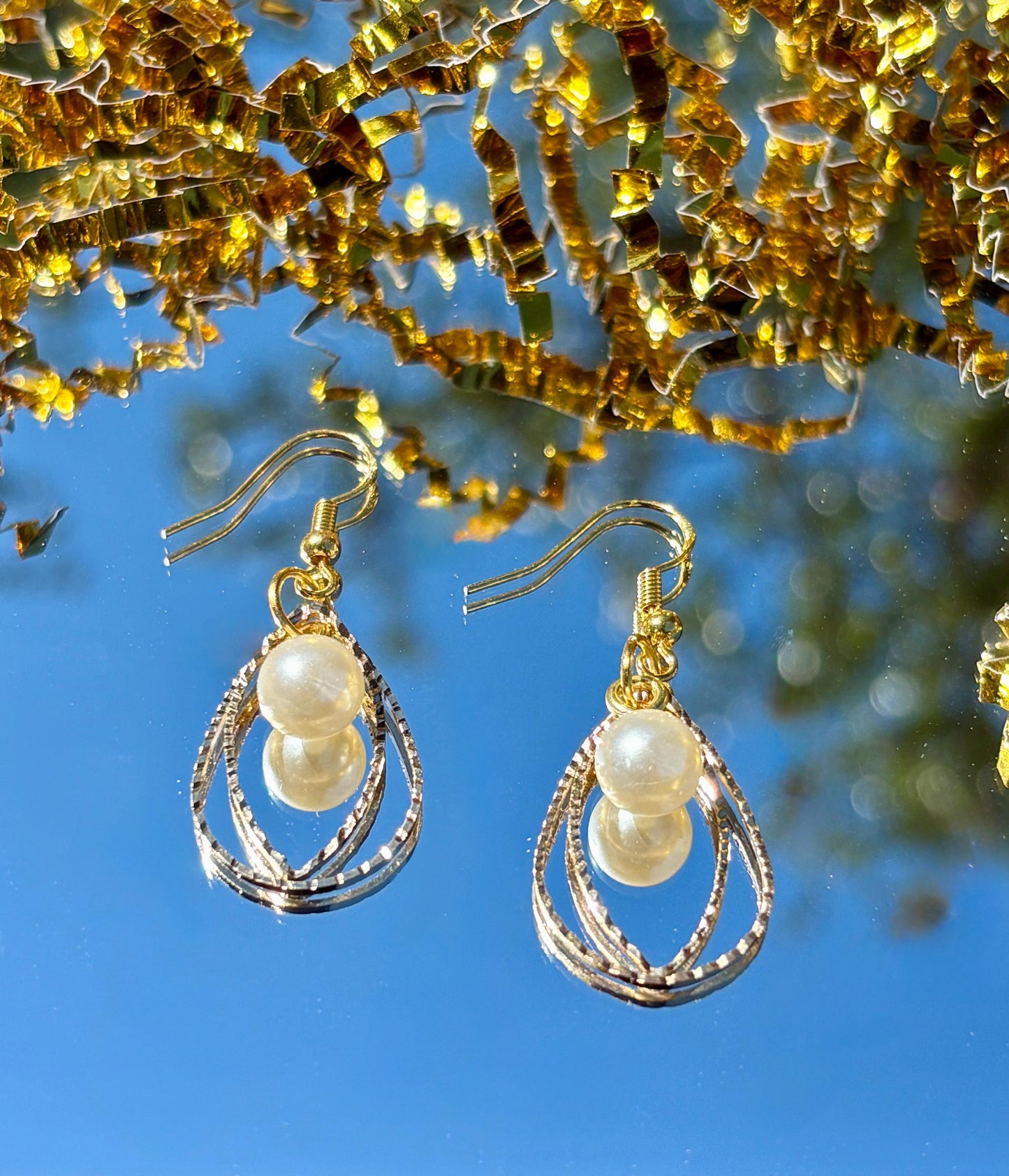 Gold Teardrop Pearl Dangle Earrings | Elegant Gold Jewelry Earrings Consecrated Jewelry Co.