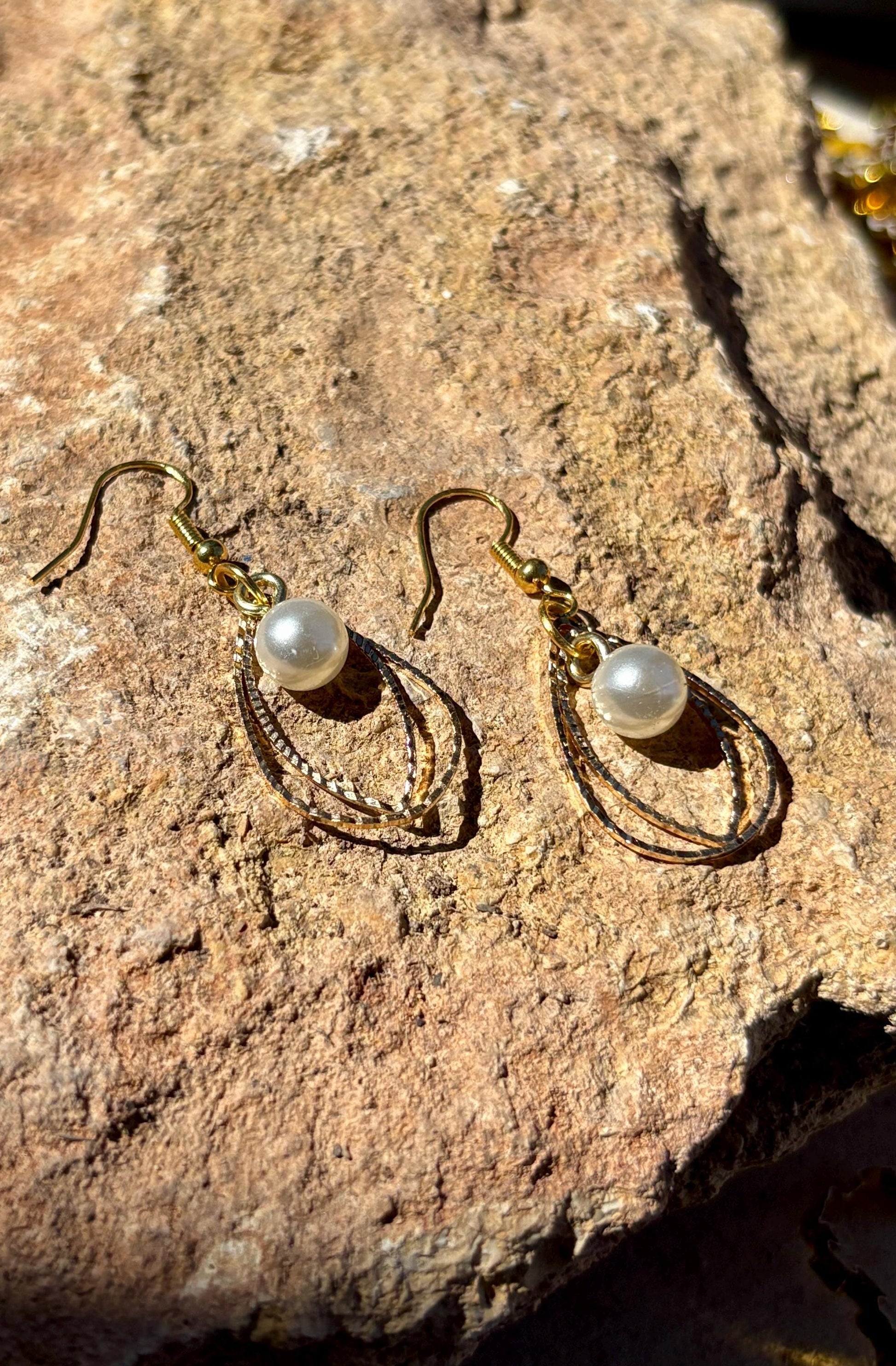 Gold Teardrop Pearl Dangle Earrings | Elegant Gold Jewelry Earrings Consecrated Jewelry Co.