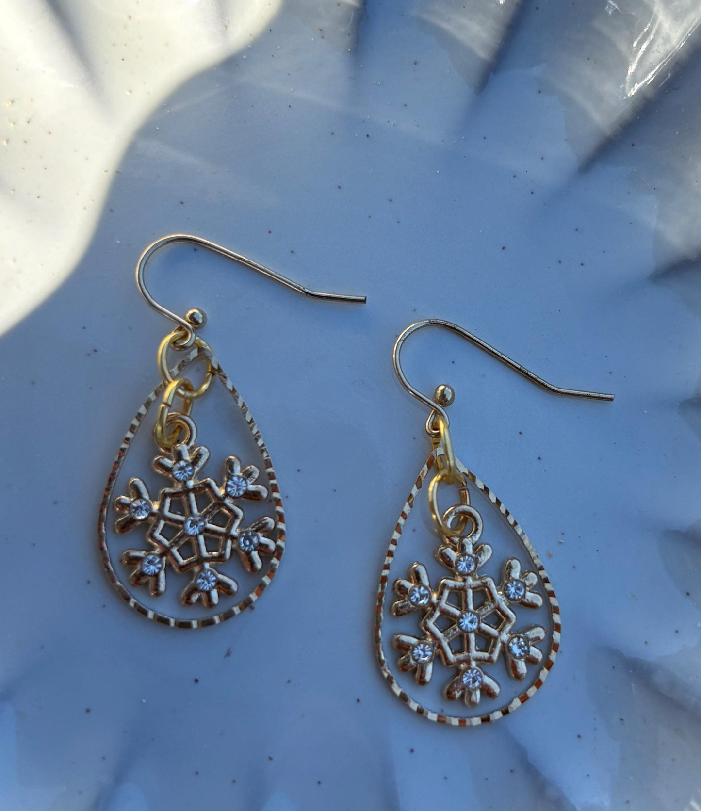Gold Leaf Pendant Necklace | Diamond Frame Clear Resin Earrings Consecrated Jewelry Co.