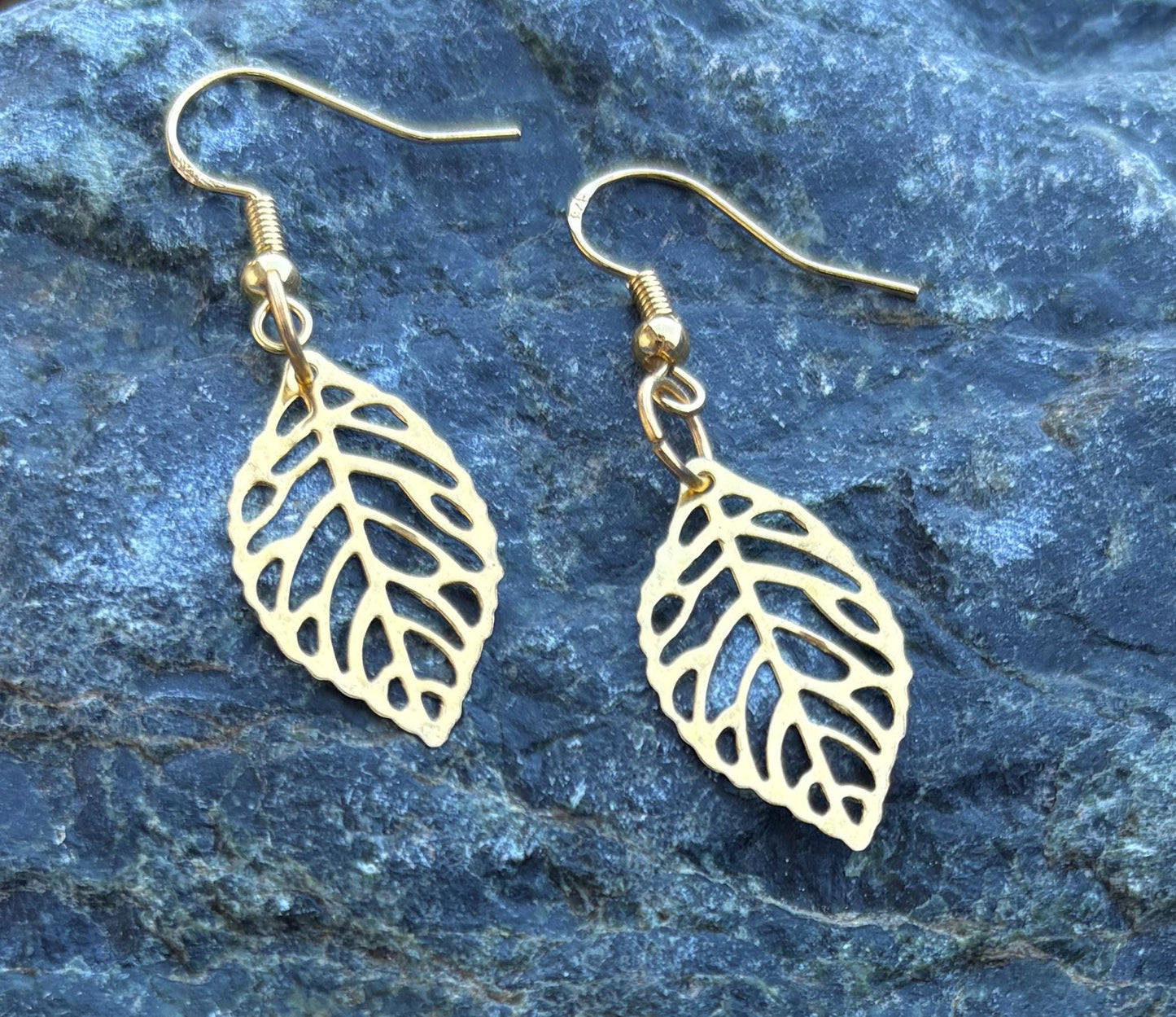 Gold Leaf Dangle Earrings | Metal Cutout Golden Leaves Boho Earrings Consecrated Jewelry Co.