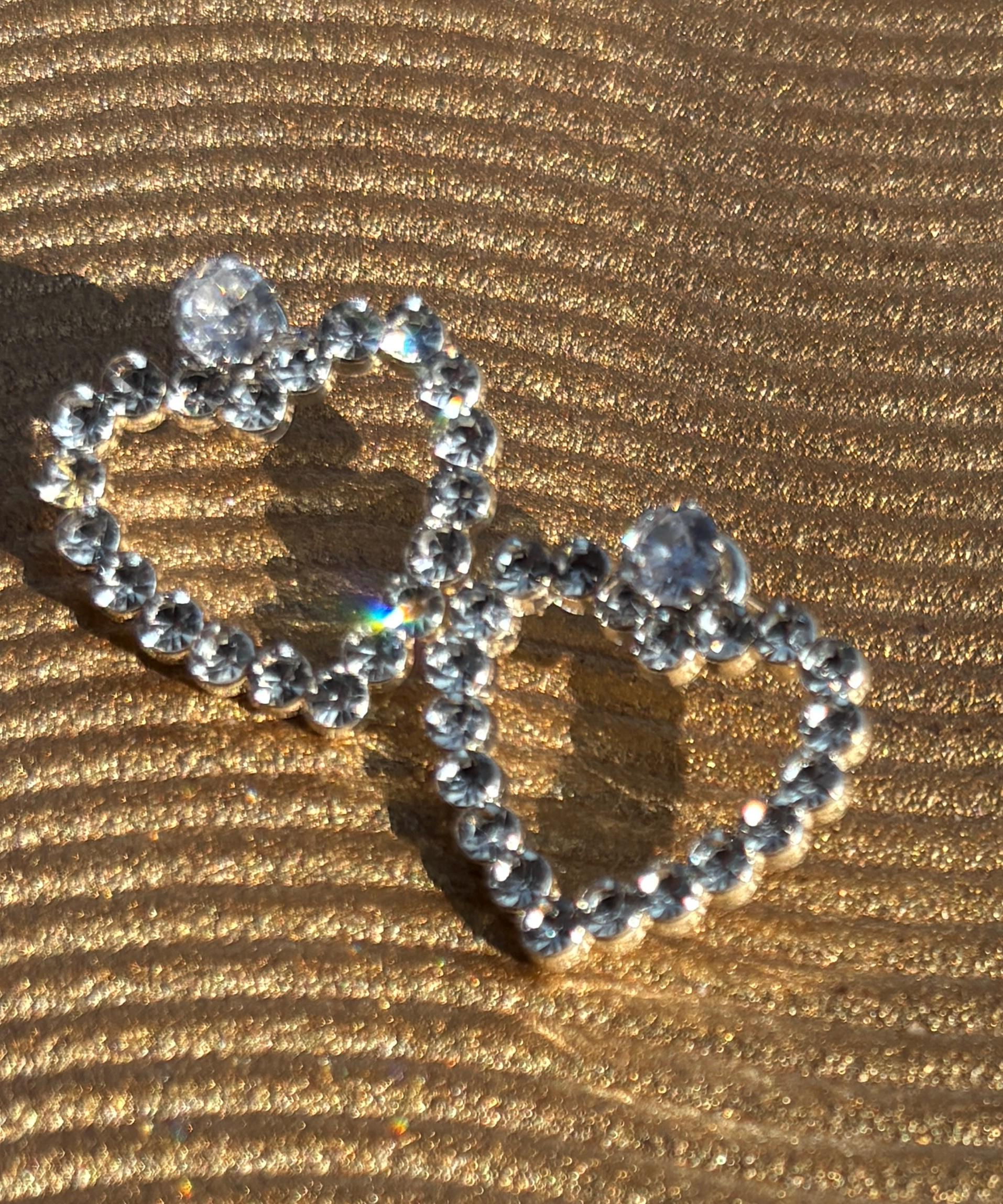 Crystal Heart Stud Earrings | Bedazzled Silver Romantic Dainty Earrings Consecrated Jewelry Co.
