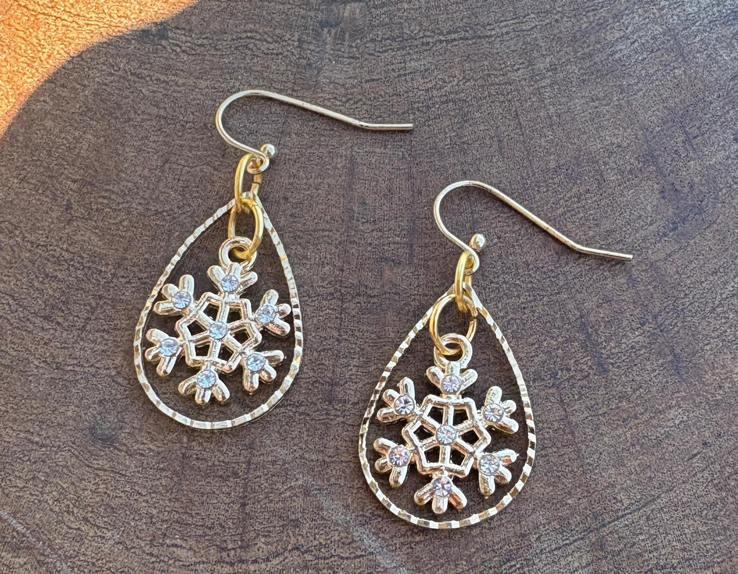 Gold Leaf Pendant Necklace | Diamond Frame Clear Resin Earrings Consecrated Jewelry Co.