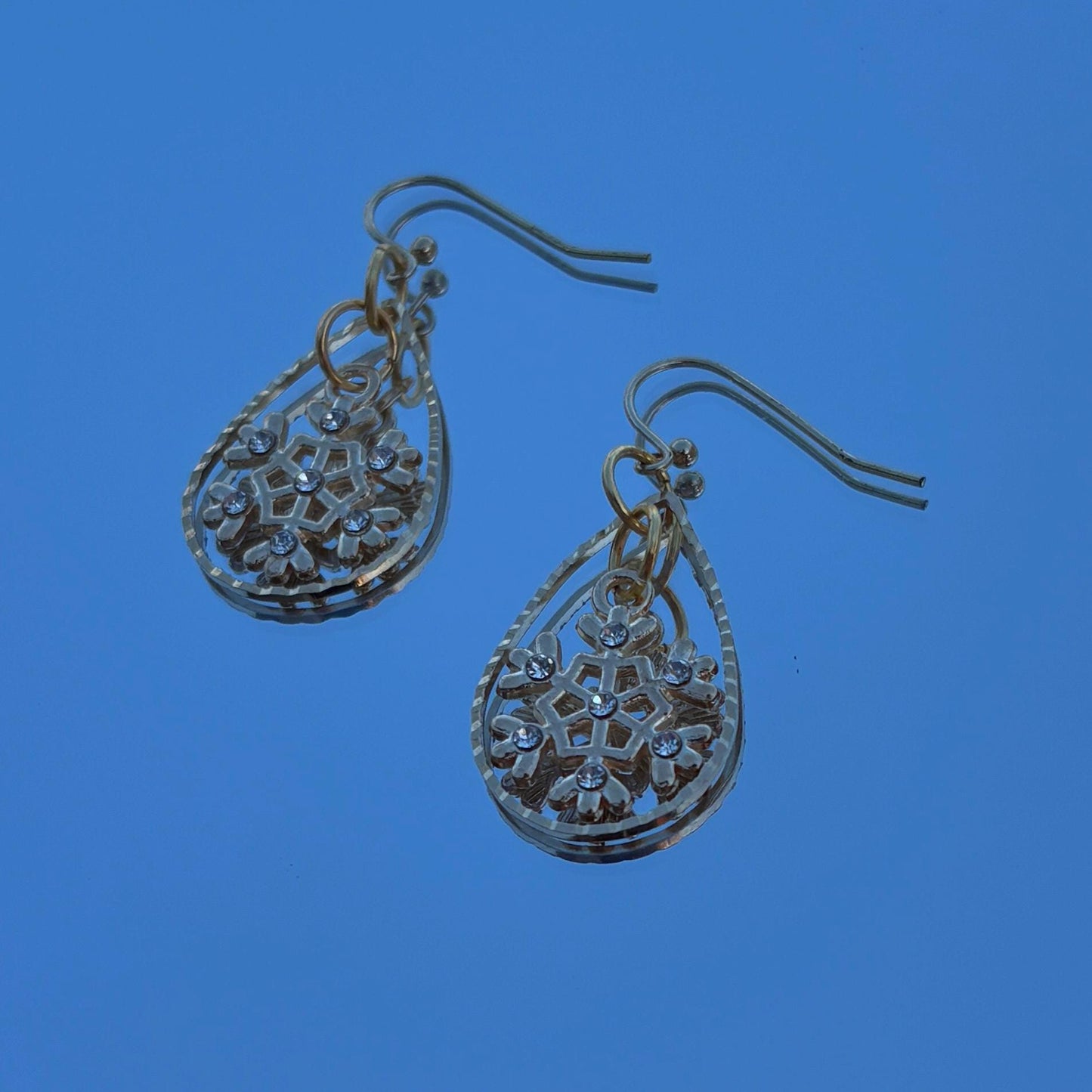 Gold Leaf Pendant Necklace | Diamond Frame Clear Resin Earrings Consecrated Jewelry Co.