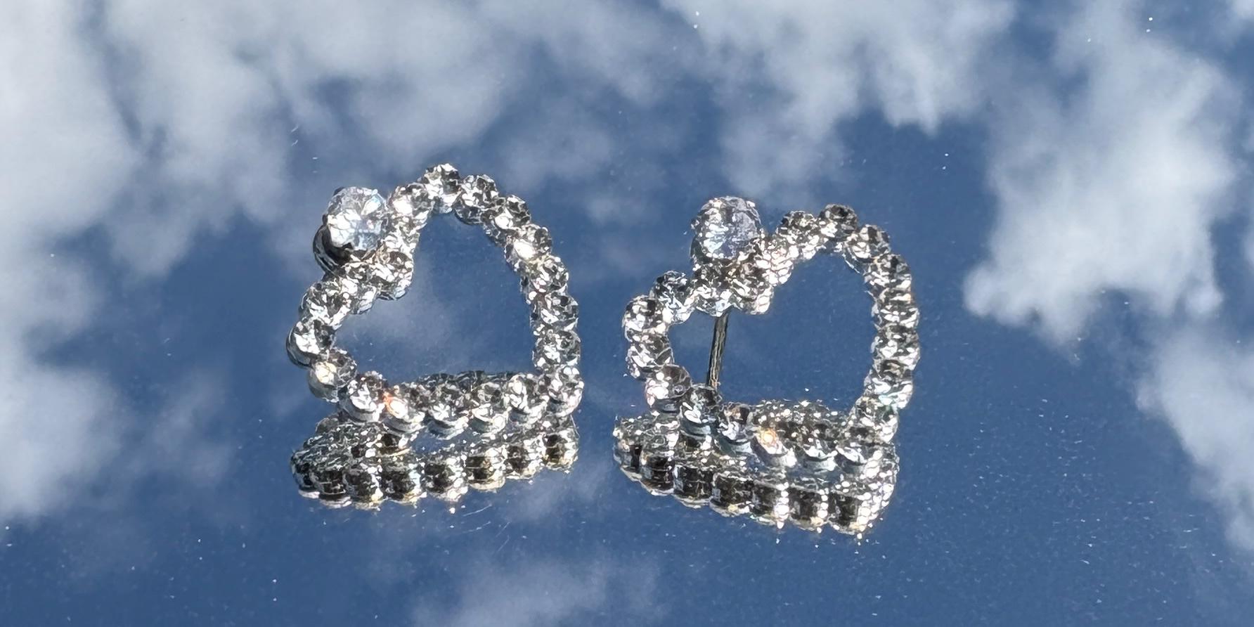 Crystal Heart Stud Earrings | Bedazzled Silver Romantic Dainty Earrings Consecrated Jewelry Co.