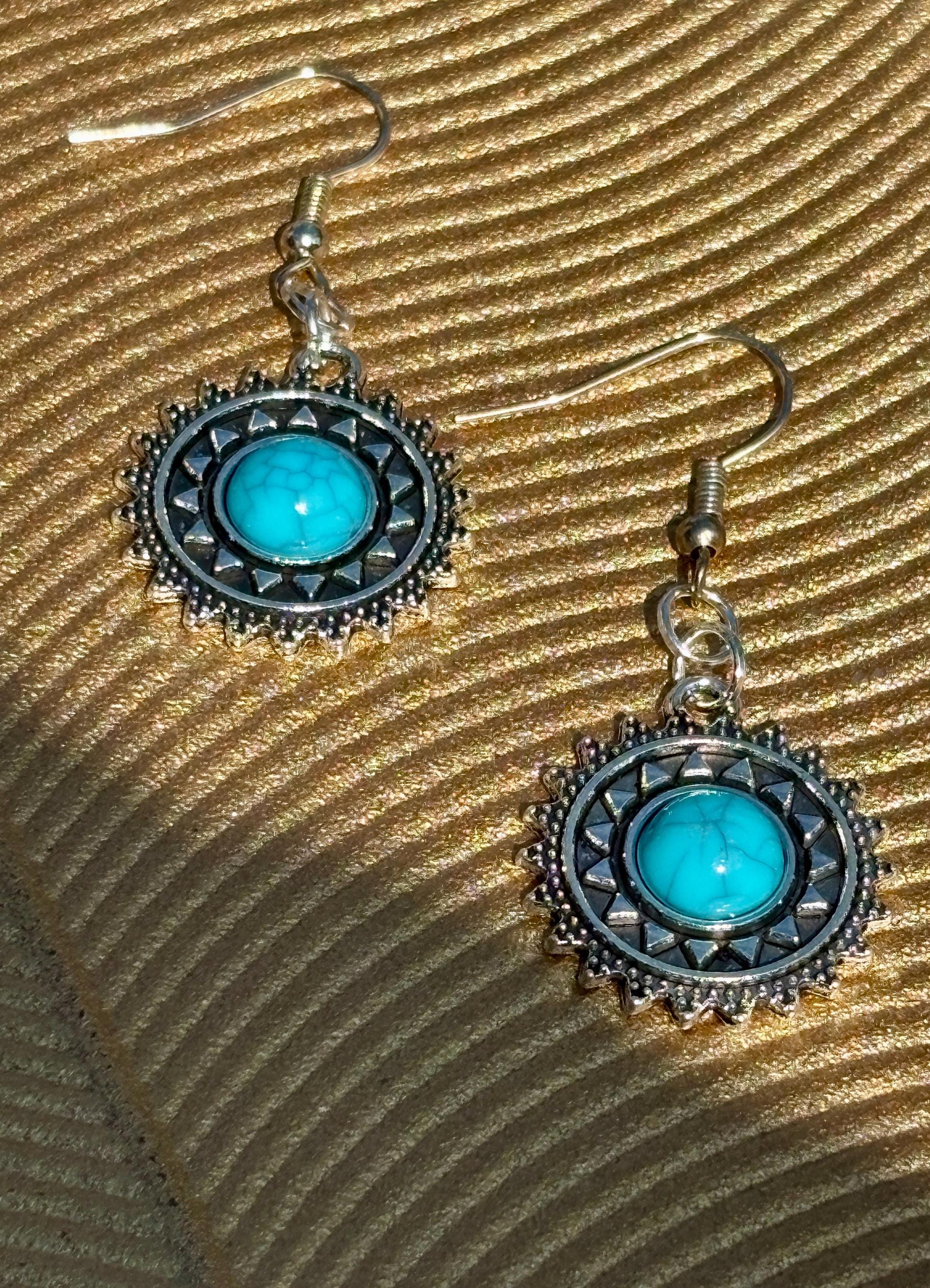 Turquoise Dangle Earrings | Blue & Silver Boho Earrings Consecrated Jewelry Co.