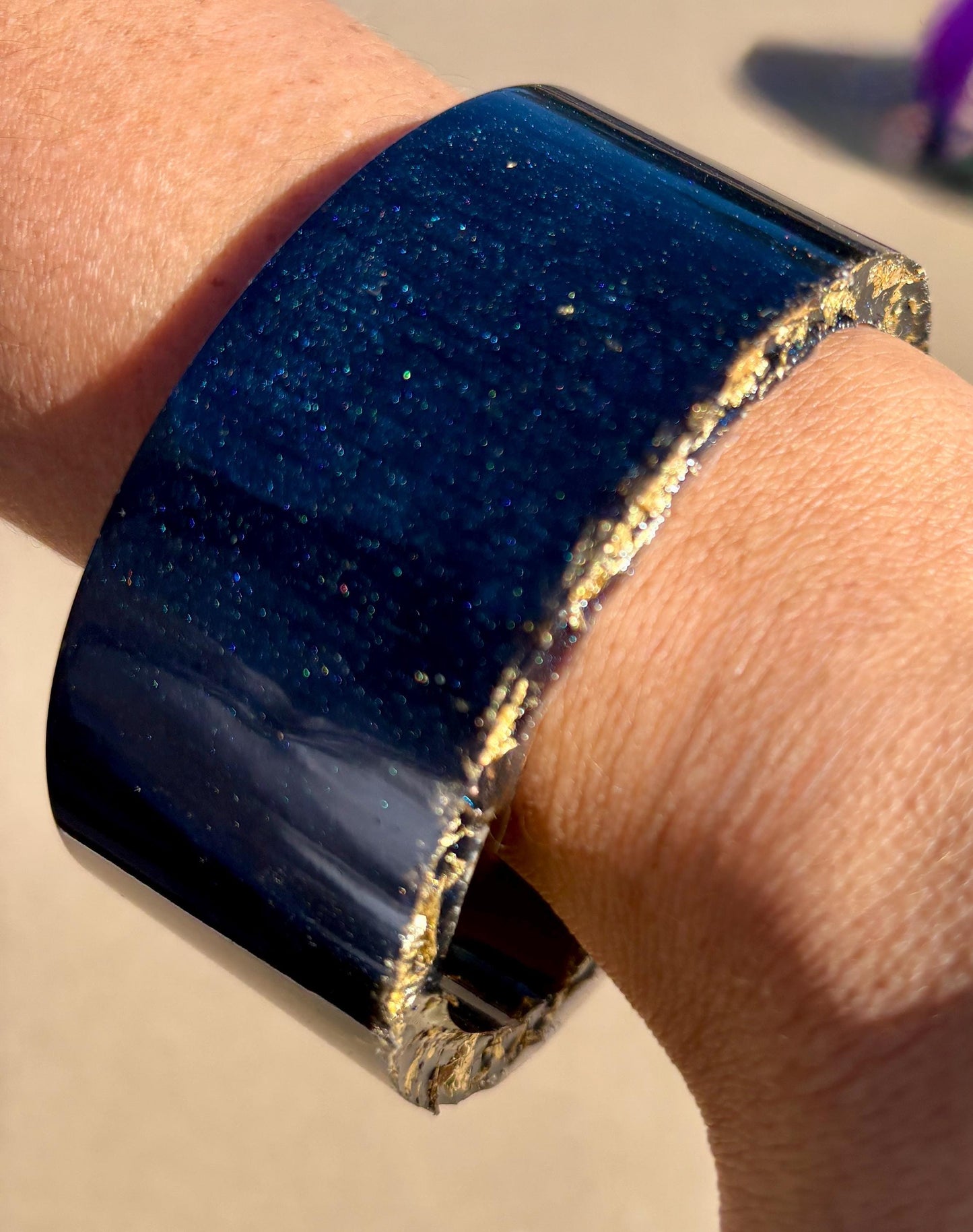 Purple Gold Turquoise Midnight Blue Cuff Bracelets | Colorful Set Bracelets Consecrated Jewelry Co.