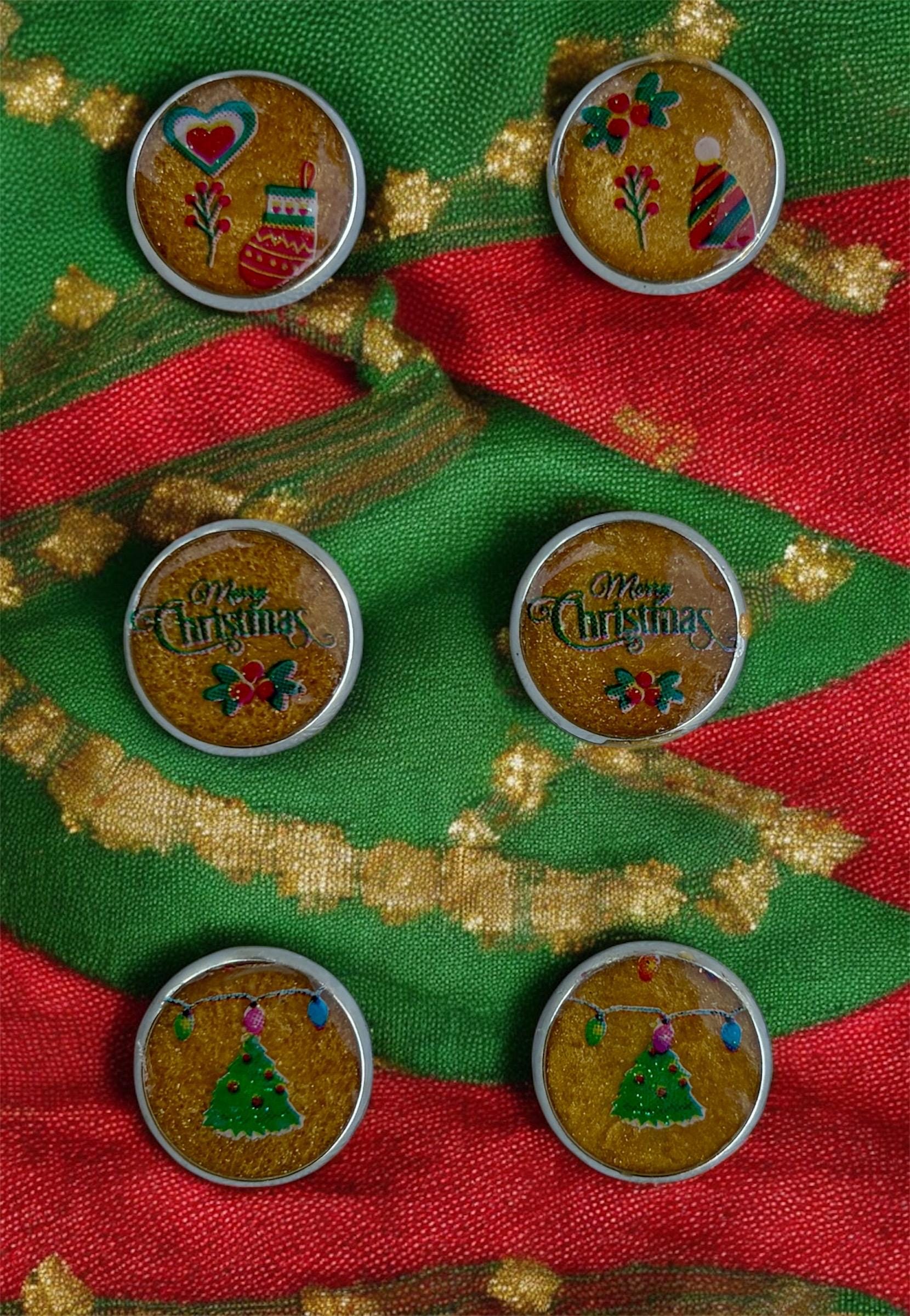 Christmas Holiday Stud Earrings | 3 Pairs | Red Green Gold White Earrings Consecrated Jewelry Co.