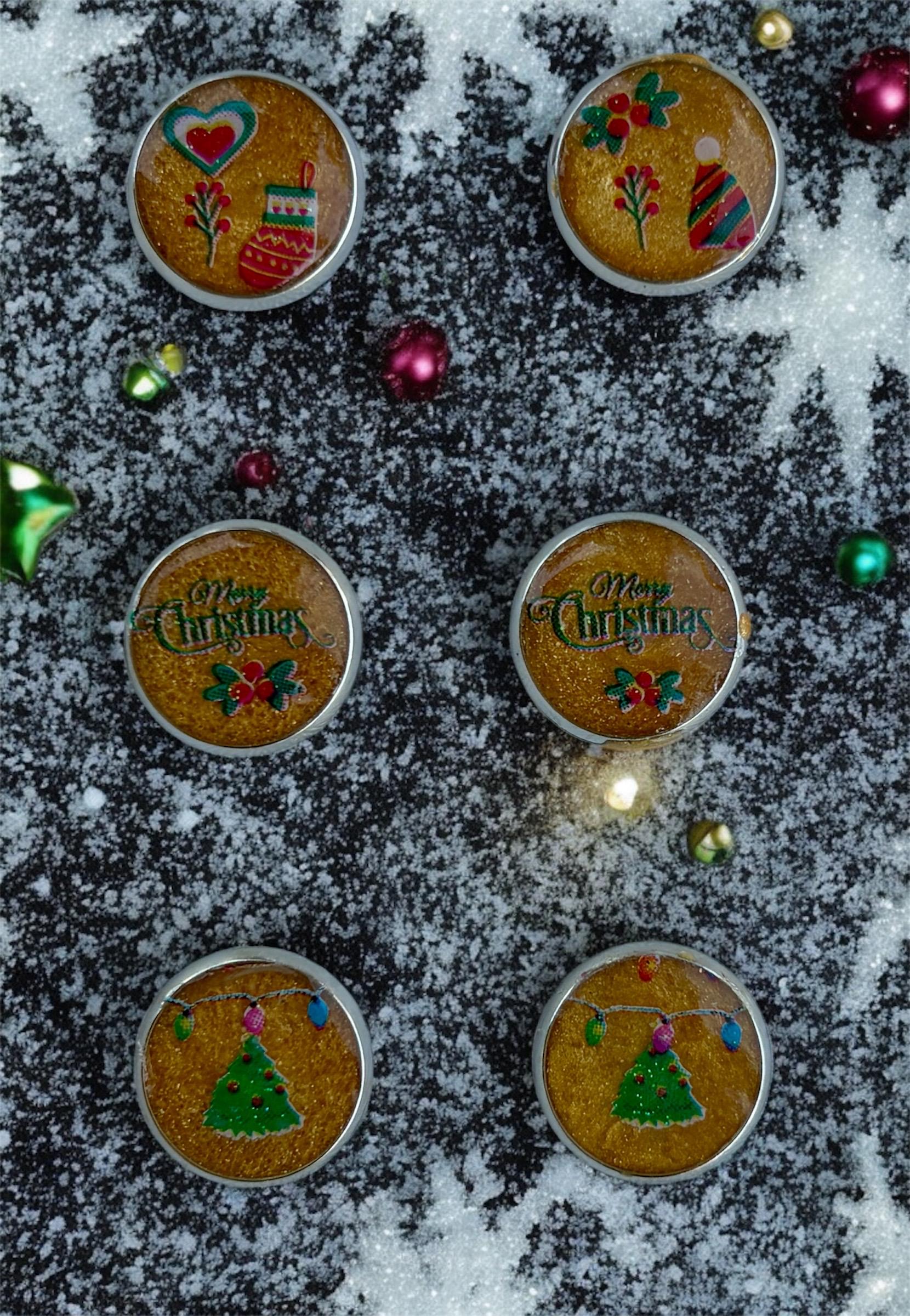 Christmas Holiday Stud Earrings | 3 Pairs | Red Green Gold White Earrings Consecrated Jewelry Co.