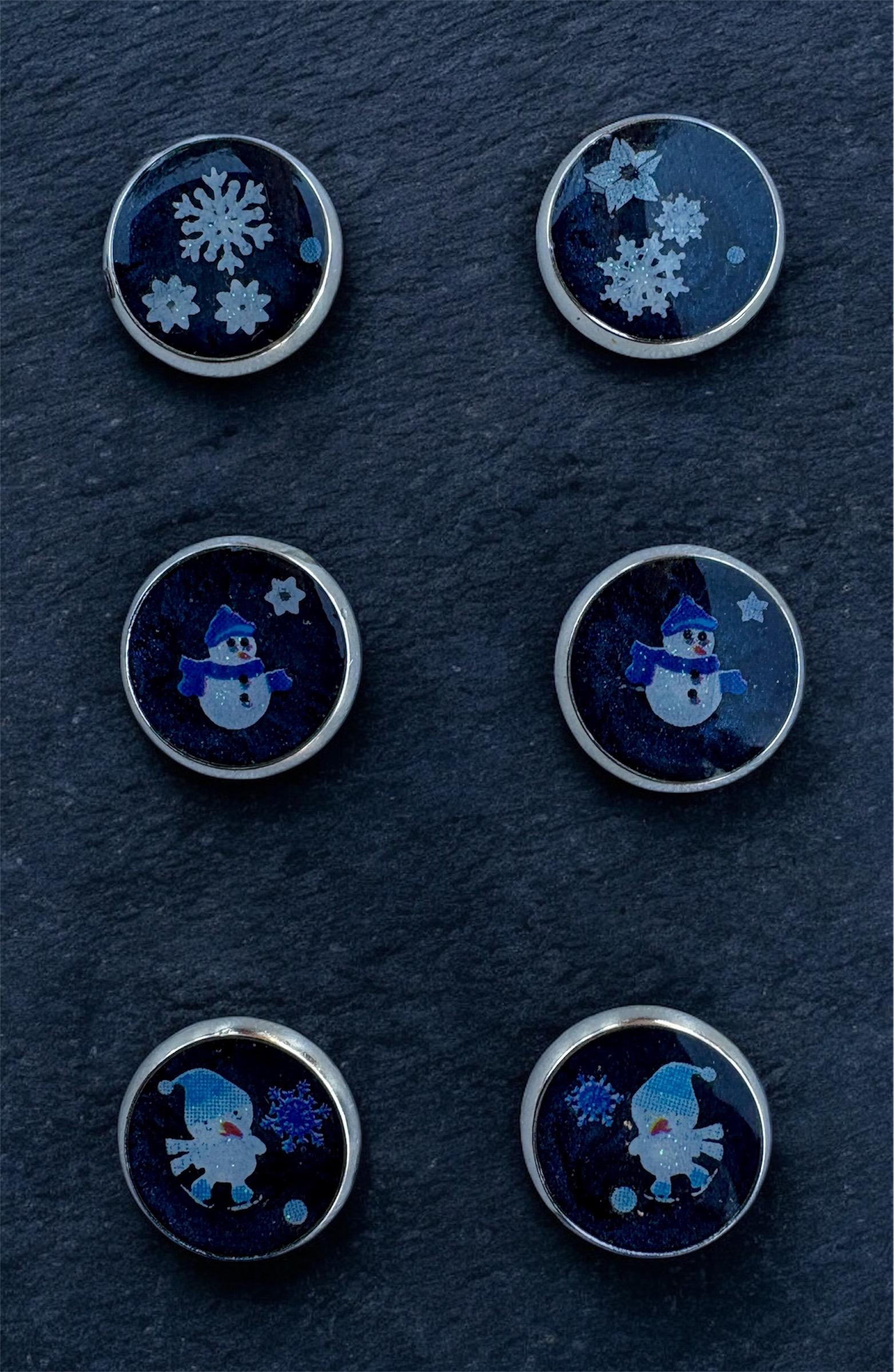 Christmas Stud Earring Set | Snowflakes Snowman Penguins Earrings Consecrated Jewelry Co.