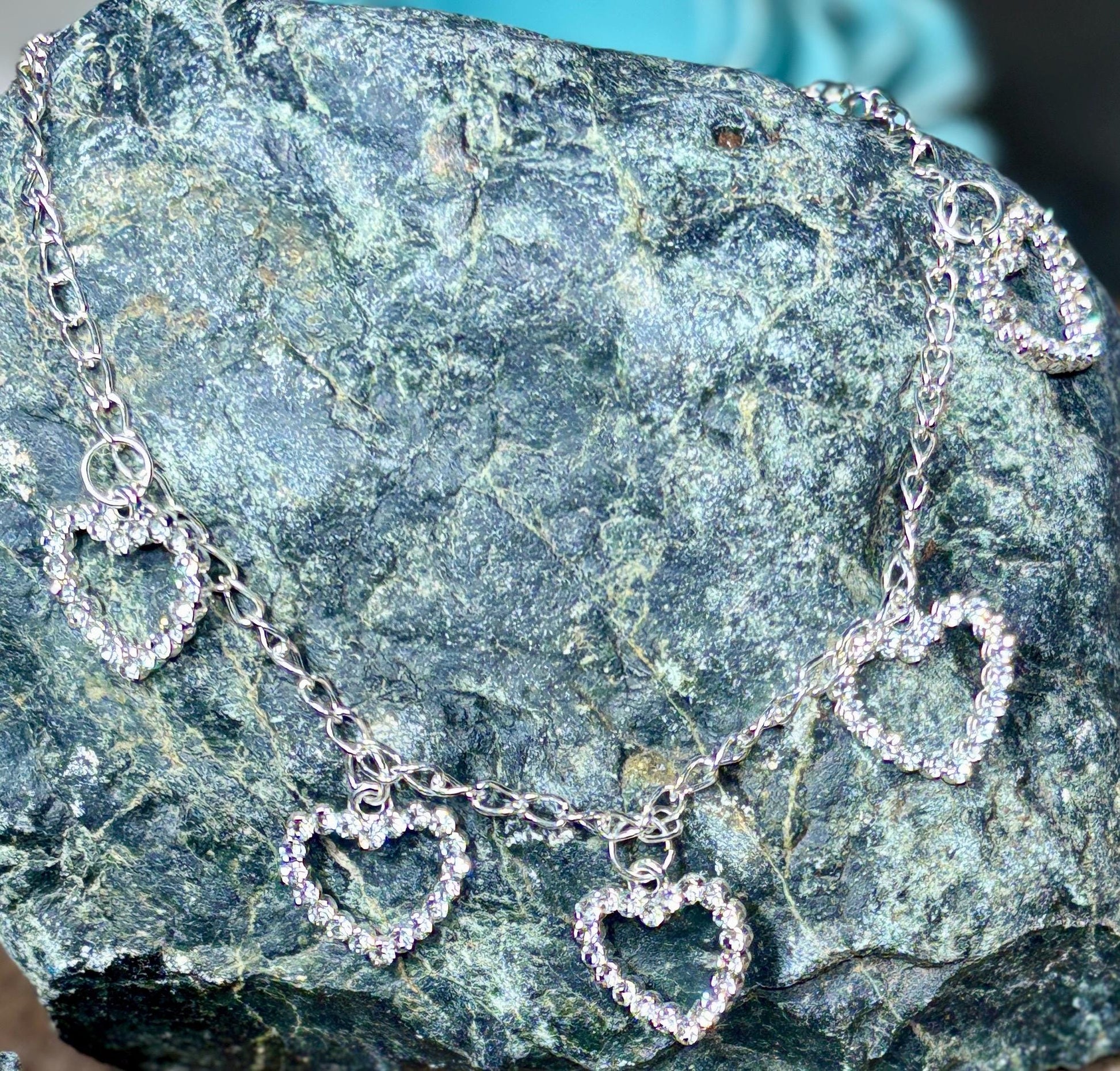 Crystal Heart Choker | Bedazzled Silver Romantic Gemstone Necklace Necklaces Consecrated Jewelry Co.
