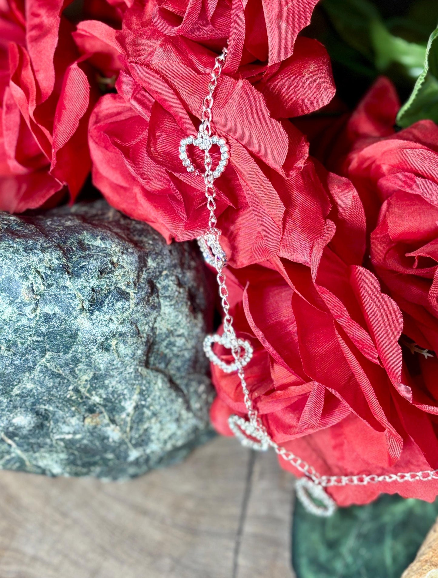 Crystal Heart Choker | Bedazzled Silver Romantic Gemstone Necklace Necklaces Consecrated Jewelry Co.