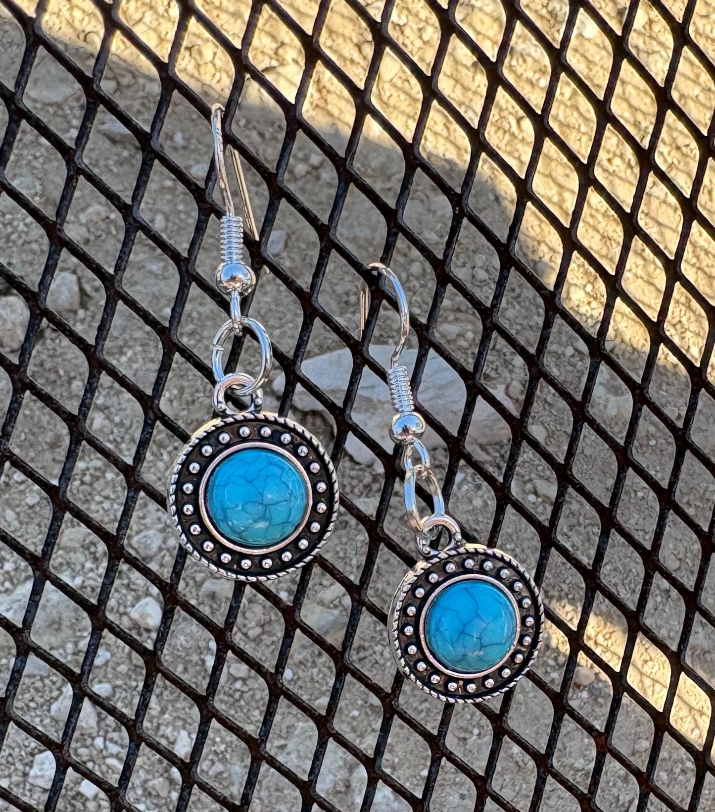 Silver Turquoise Dangle Earrings | Beaded Boho Western Earrings Consecrated Jewelry Co.