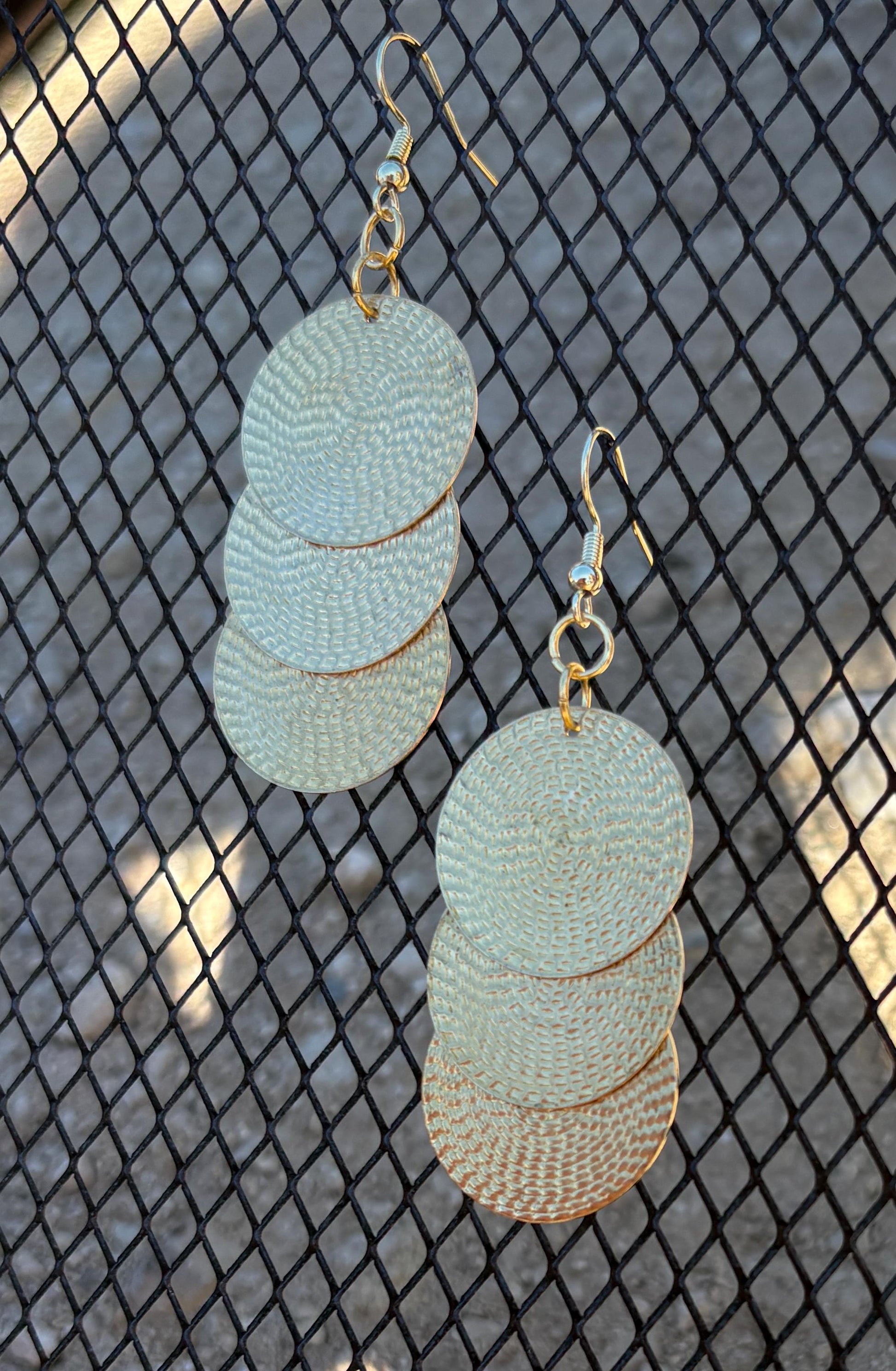 Gold Circle Dangle & Stud Earrings | Hammered Coin Set Earrings Consecrated Jewelry Co.