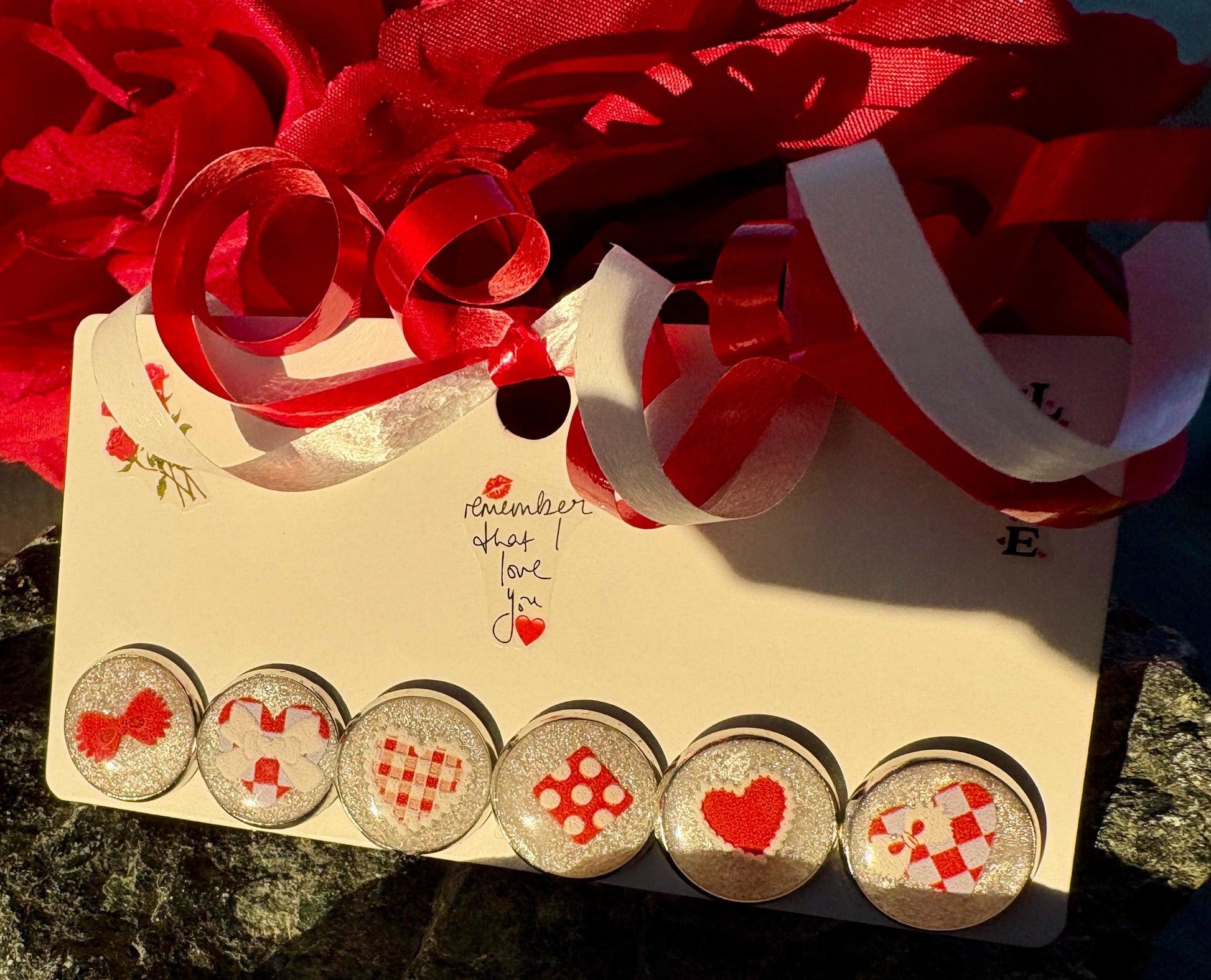 Valentine Stud Earrings | Set of 3 | Red & White Heart Love Earrings Consecrated Jewelry Co.