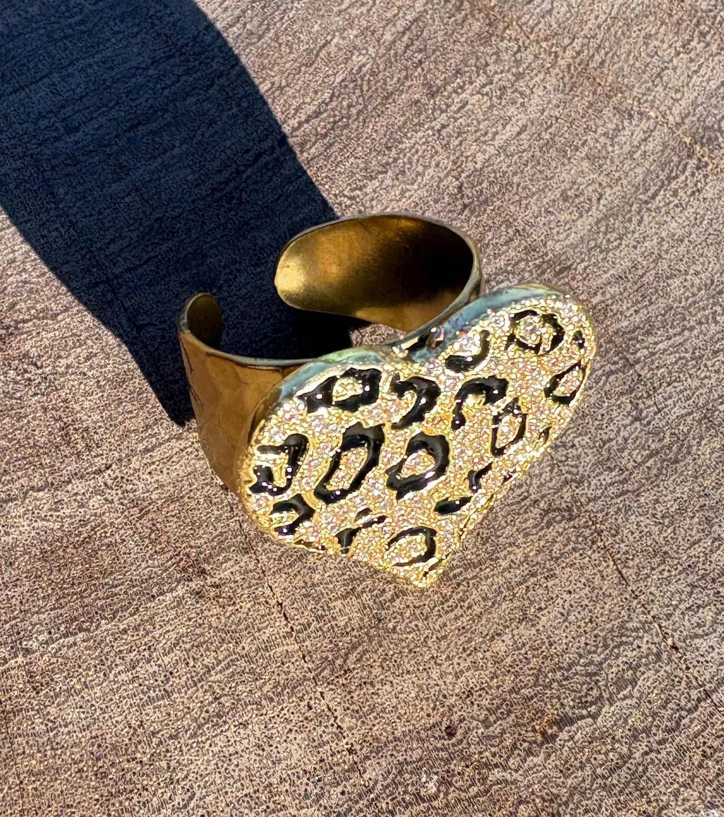Leopard Print Ring | Gold & Black Bold Statement Rings Consecrated Jewelry Co.