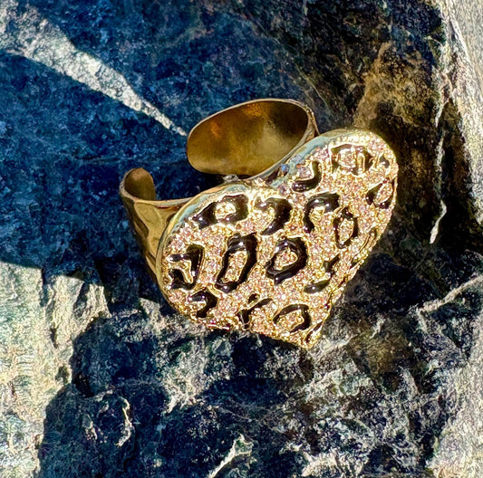 Leopard Print Ring | Gold & Black Bold Statement Rings Consecrated Jewelry Co.
