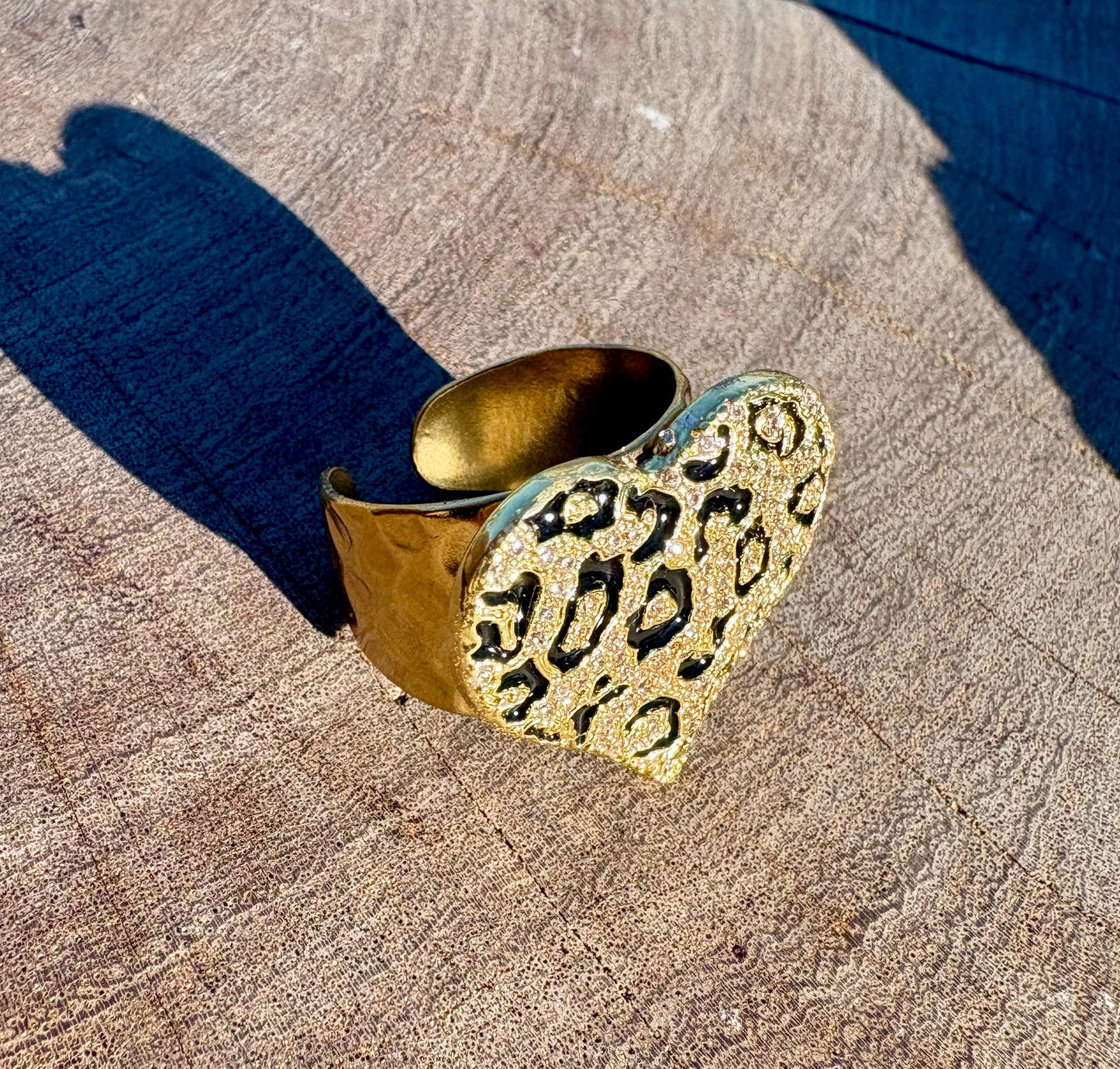 Leopard Print Ring | Gold & Black Bold Statement Rings Consecrated Jewelry Co.