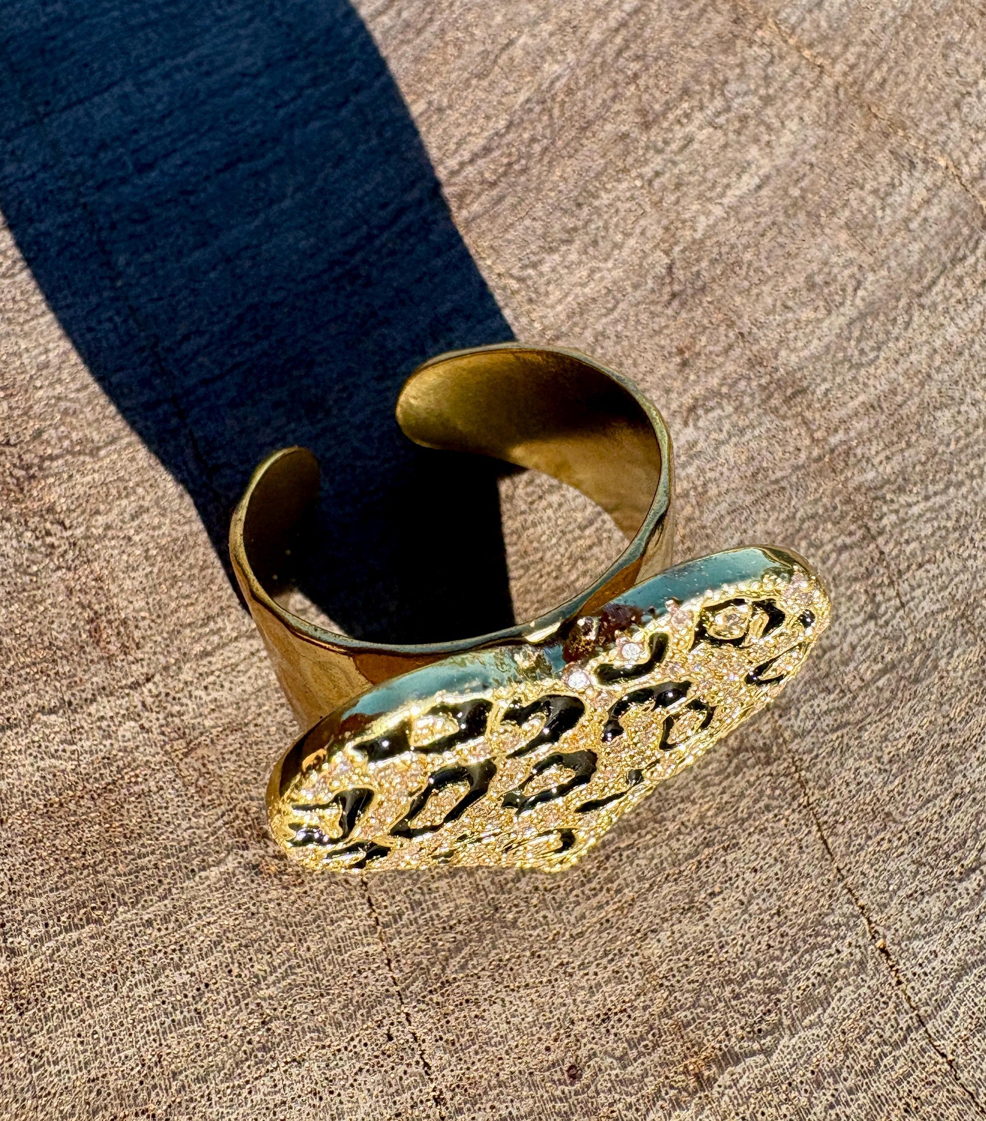 Leopard Print Ring | Gold & Black Bold Statement Rings Consecrated Jewelry Co.