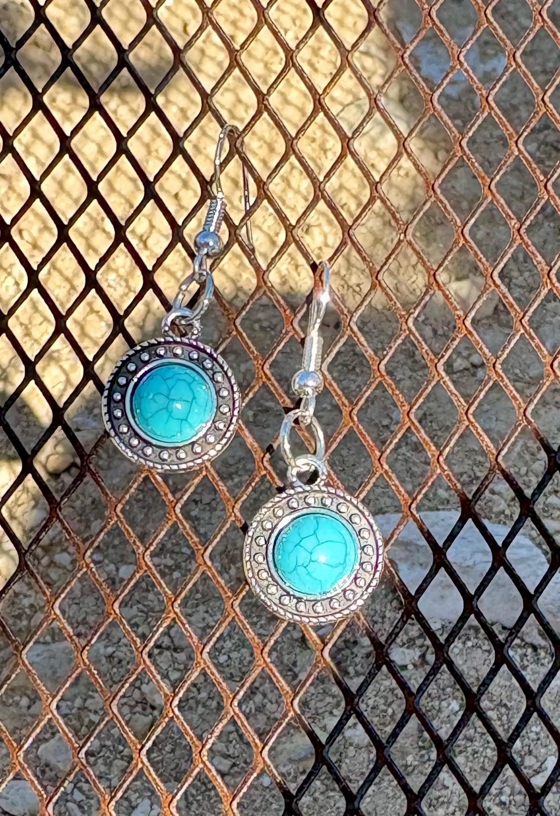 Silver Turquoise Dangle Earrings | Beaded Boho Western Earrings Consecrated Jewelry Co.