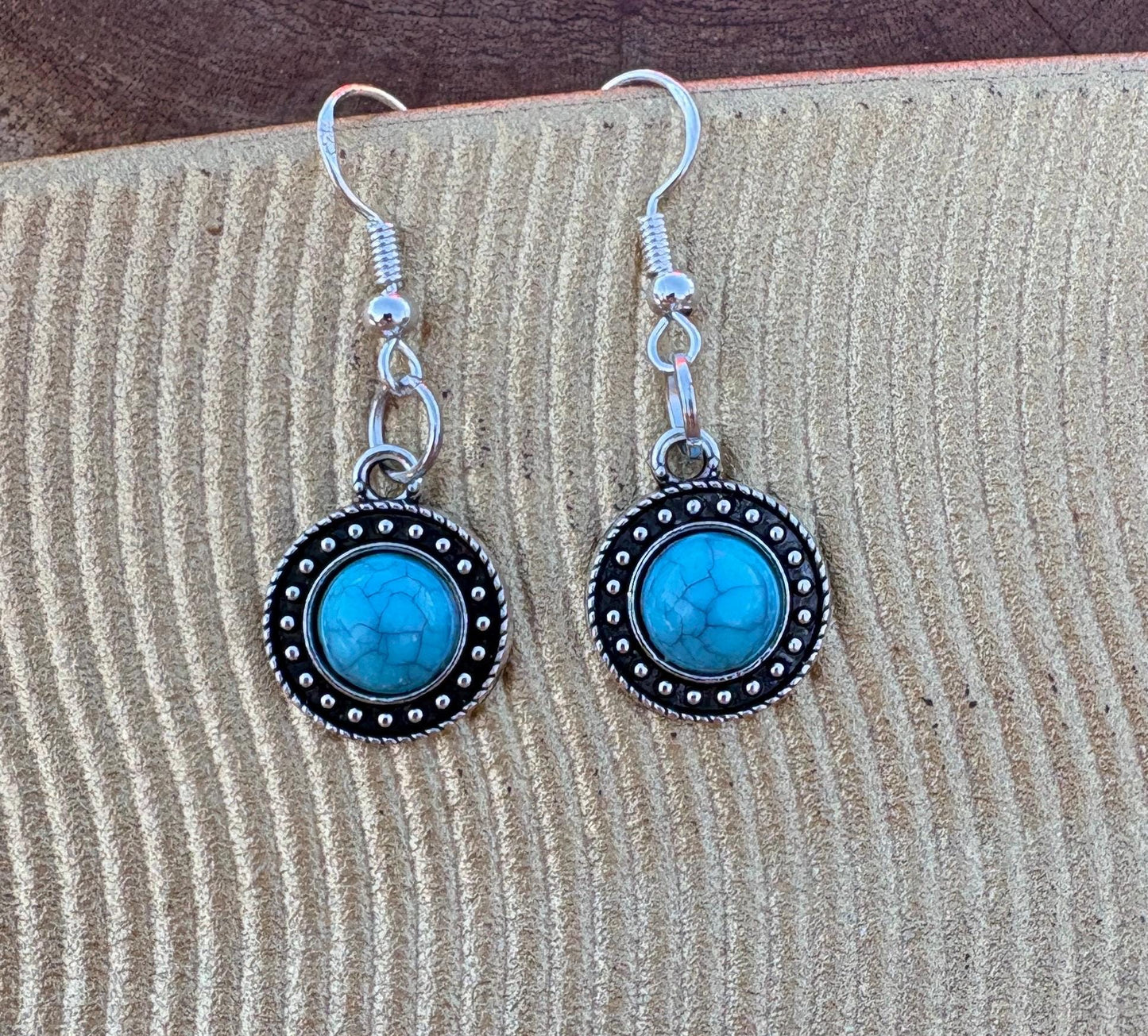 Silver Turquoise Dangle Earrings | Beaded Boho Western Earrings Consecrated Jewelry Co.