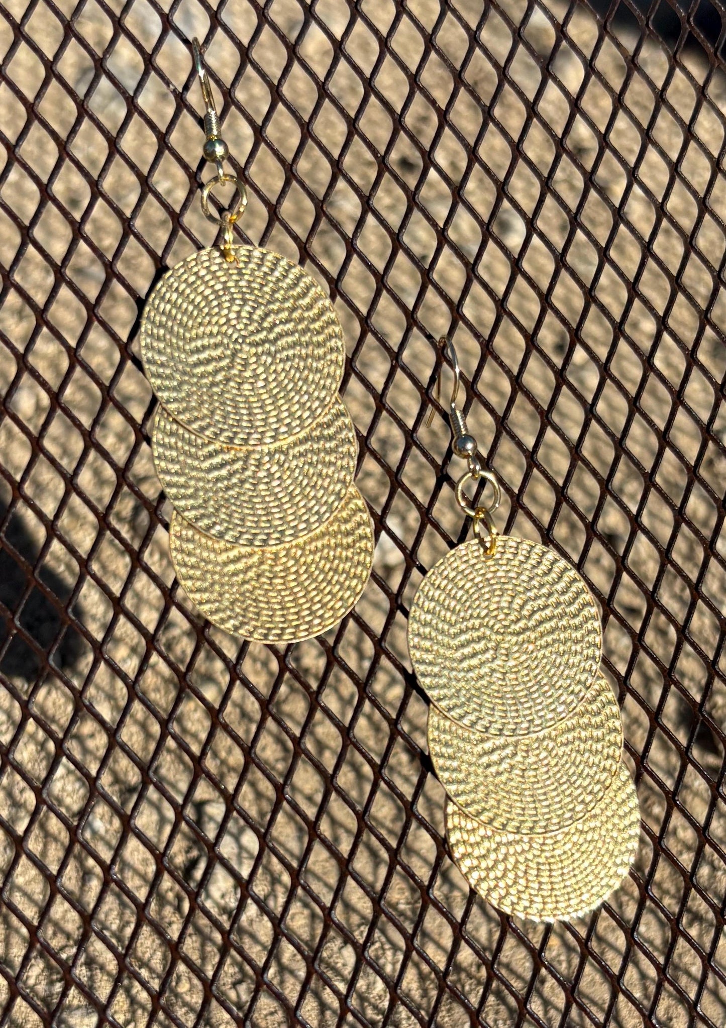 Gold Circle Dangle & Stud Earrings | Hammered Coin Set Earrings Consecrated Jewelry Co.