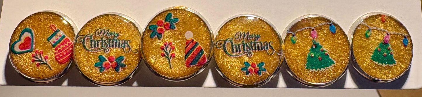 Christmas Holiday Stud Earrings | 3 Pairs | Red Green Gold White Earrings Consecrated Jewelry Co.