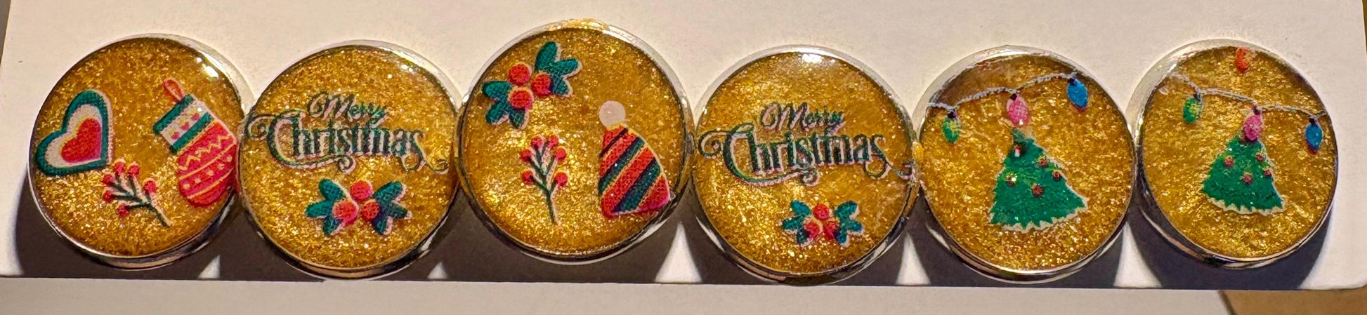 Christmas Holiday Stud Earrings | 3 Pairs | Red Green Gold White Earrings Consecrated Jewelry Co.