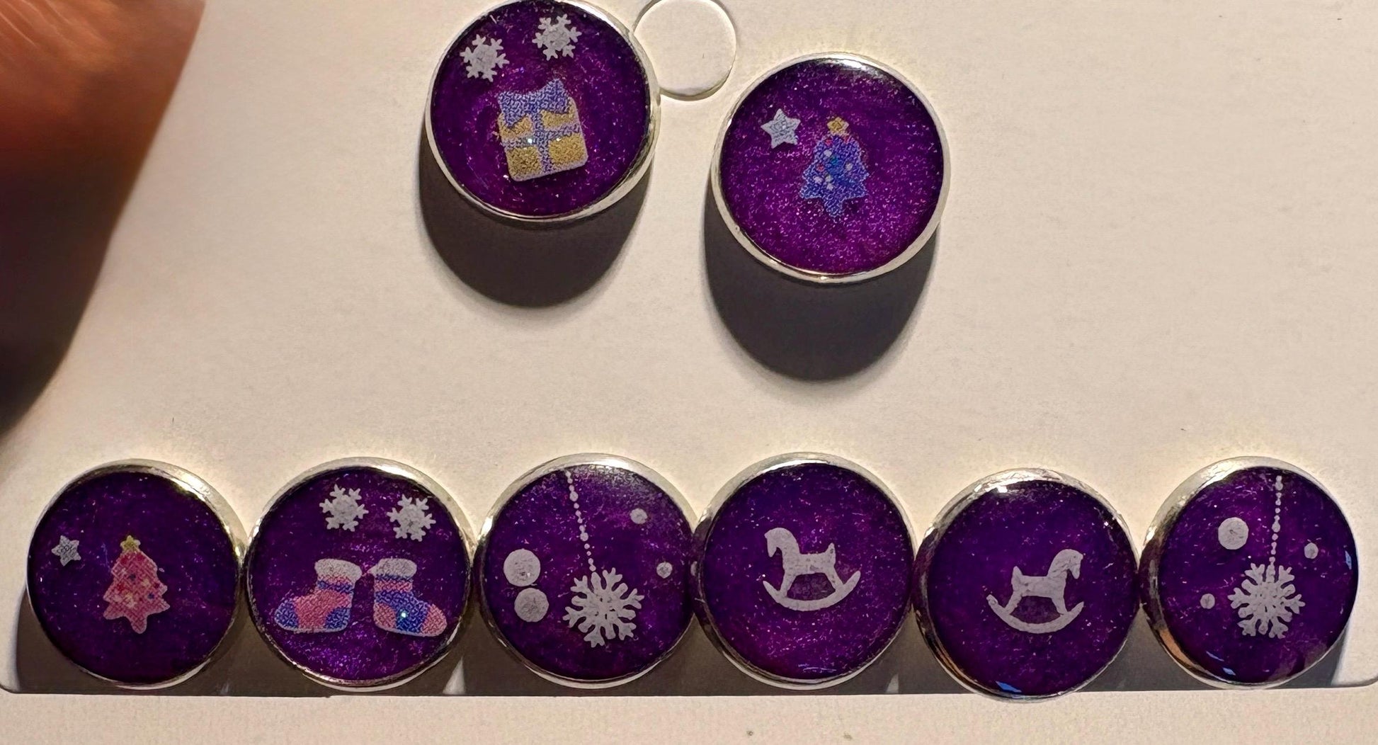Mismatched Christmas Stud Earrings | Purple Festive Set of 4 Pairs Earrings Consecrated Jewelry Co.