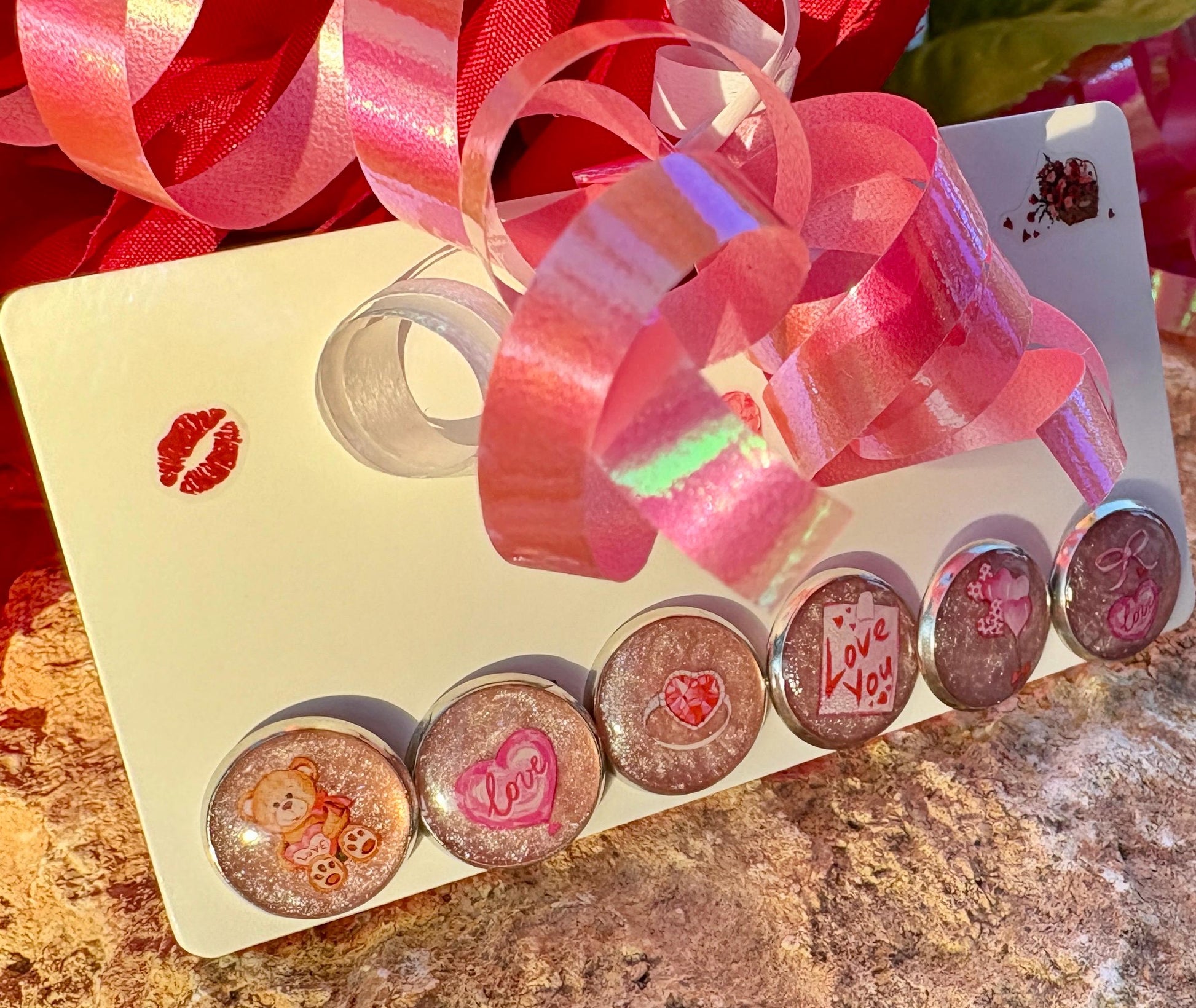 Pink Valentine Stud Earrings | Set of 3 | Love Heart Teddy Bear Earrings Consecrated Jewelry Co.