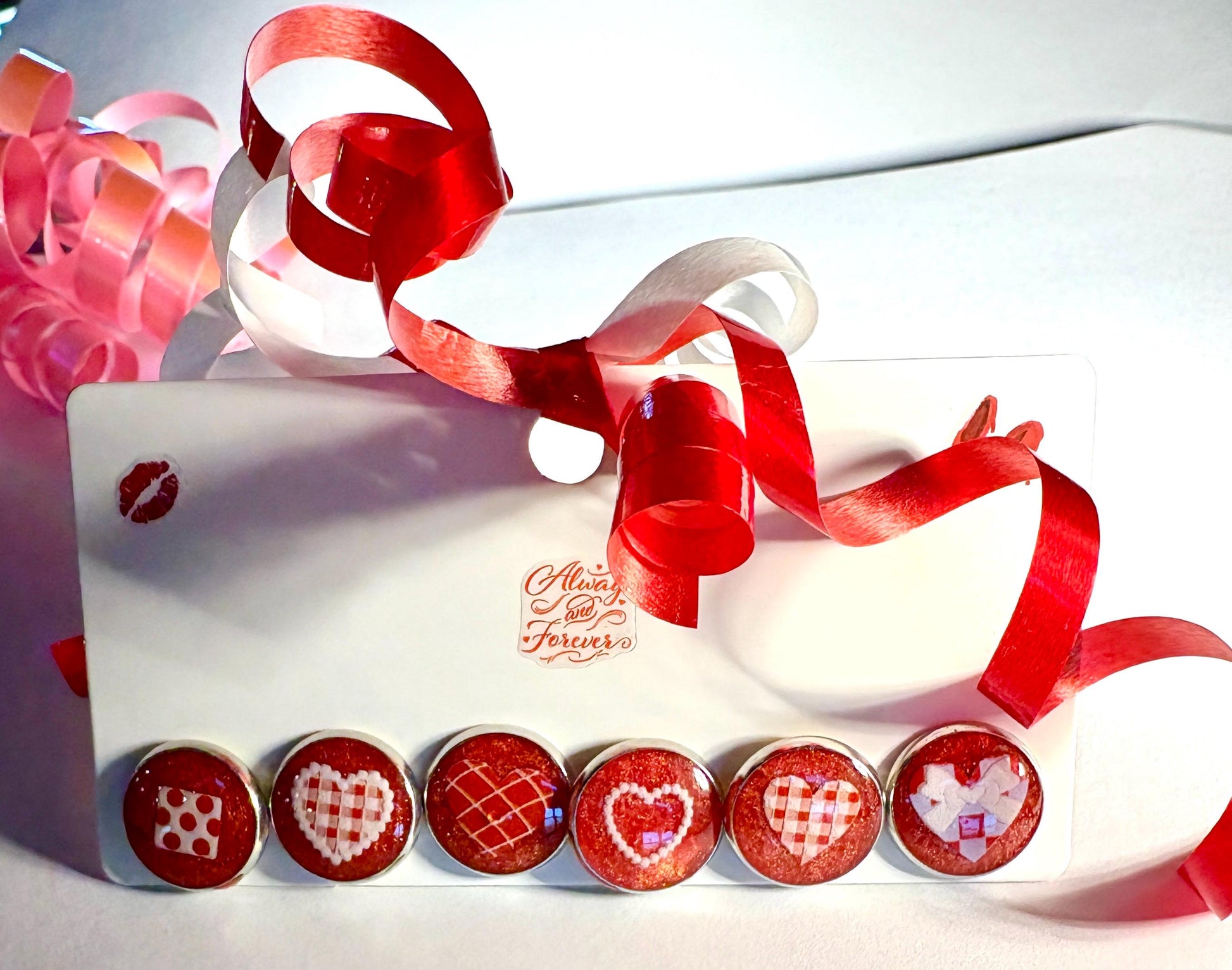 Valentine Stud Earrings | Set of 3 | Plaid Heart Polka Love Earrings Consecrated Jewelry Co.
