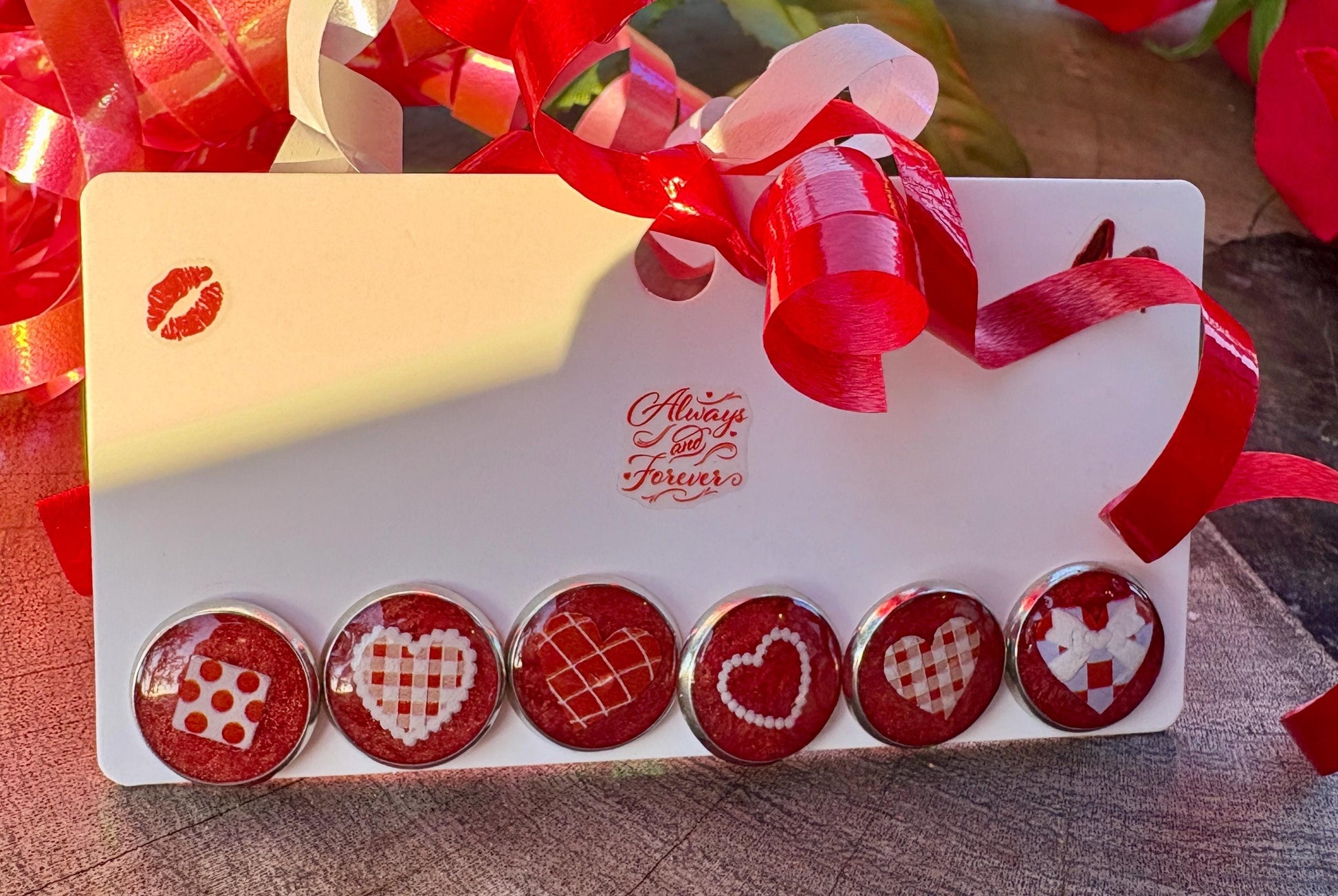 Valentine Stud Earrings | Set of 3 | Plaid Heart Polka Love Earrings Consecrated Jewelry Co.