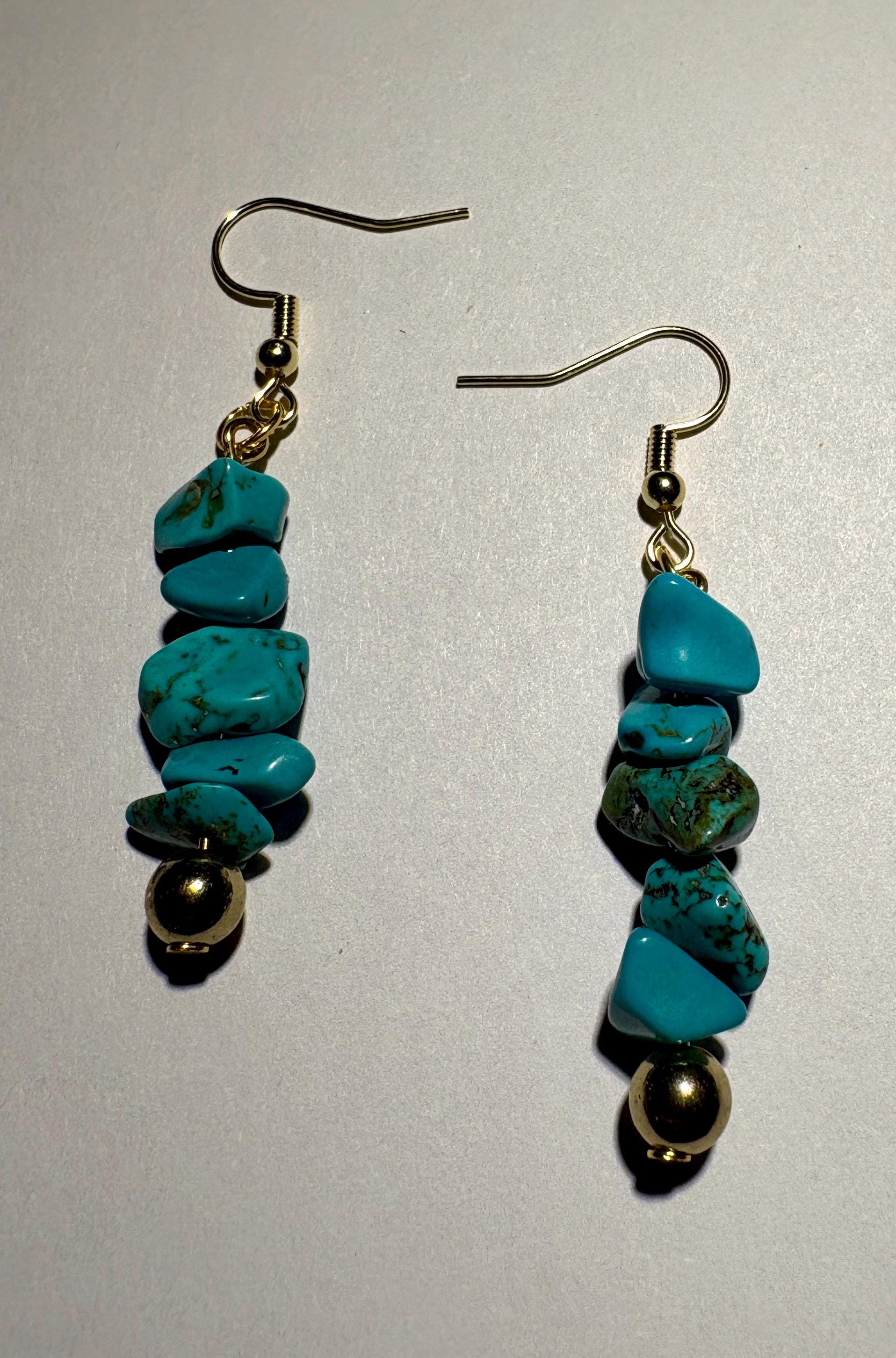 Boho Gemstone Dangle Earrings | Natural Stone Chip Beads Earrings Consecrated Jewelry Co.
