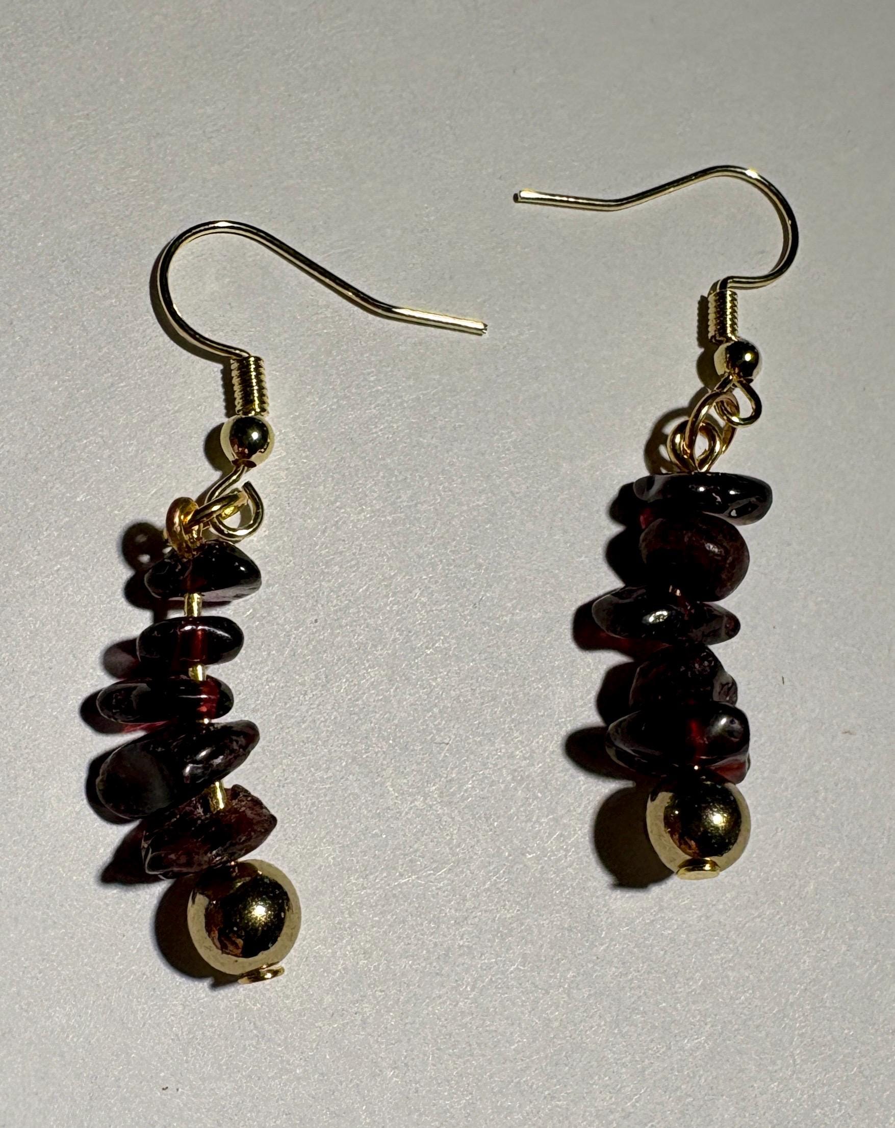 Boho Gemstone Dangle Earrings | Natural Stone Chip Beads Earrings Consecrated Jewelry Co.