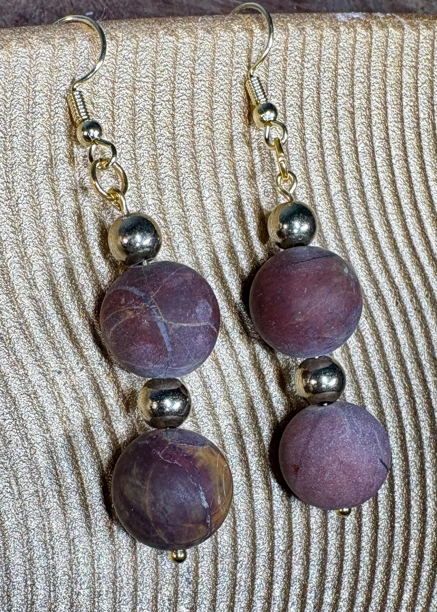 Handmade Marble Stone Dangle Earrings | Minimalist Natural Earrings Consecrated Jewelry Co.
