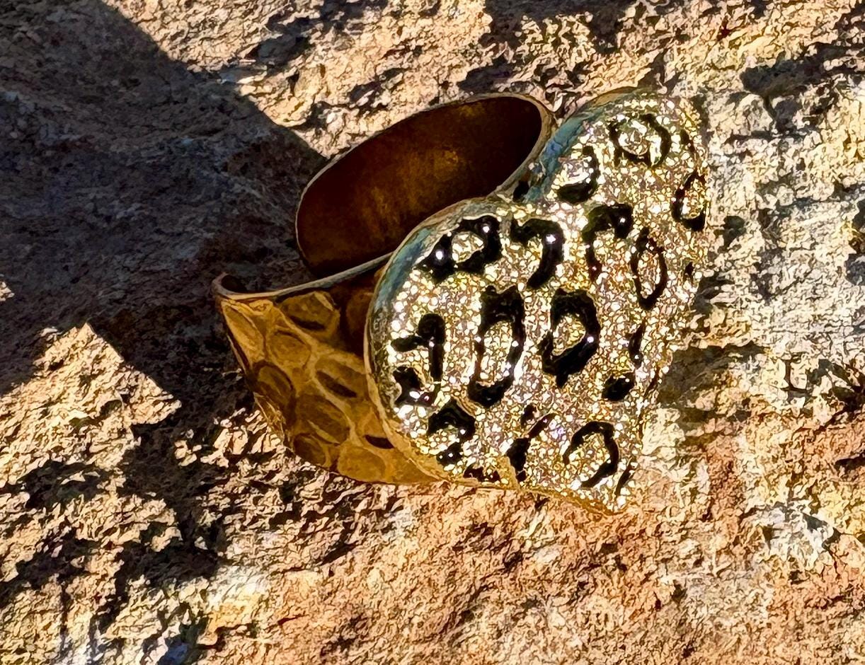 Leopard Print Ring | Gold & Black Bold Statement Rings Consecrated Jewelry Co.