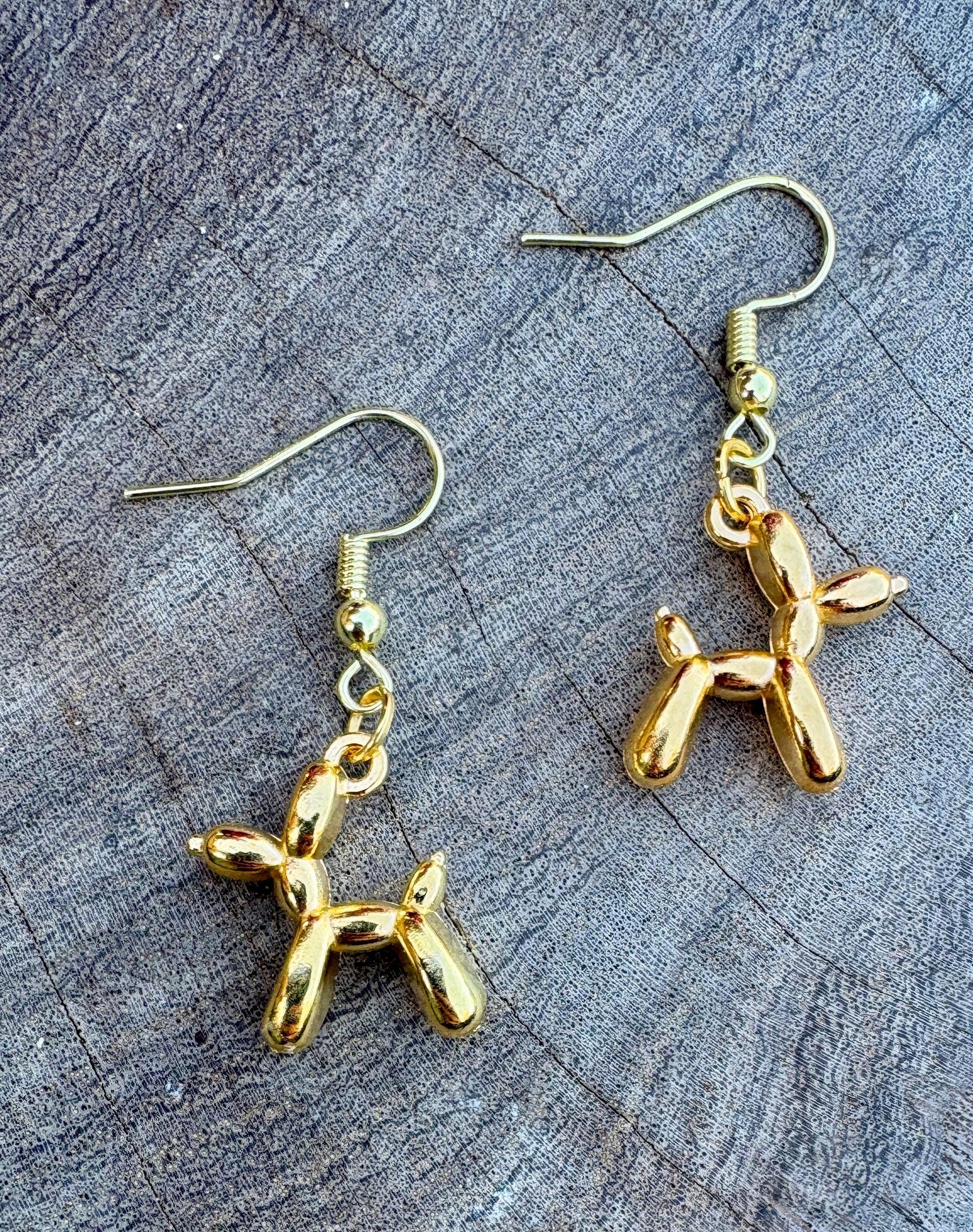 Gold Balloon Dangle Earrings | Puppy Dog Valentine Jewelry Earrings Consecrated Jewelry Co.