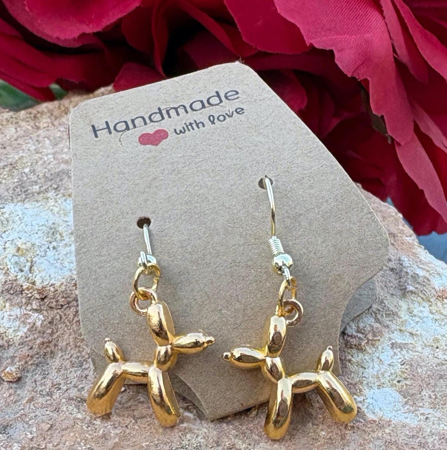 Gold Balloon Dangle Earrings | Puppy Dog Valentine Jewelry Earrings Consecrated Jewelry Co.
